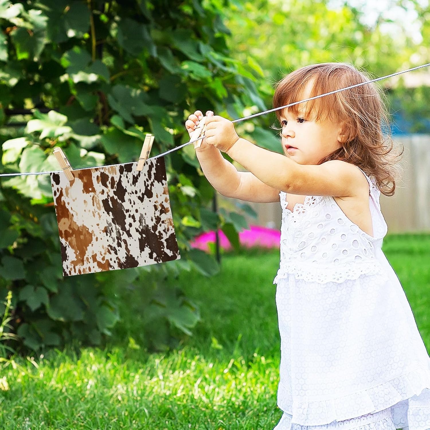 Soft Absorbent Cow Print Washcloths for Home Travel