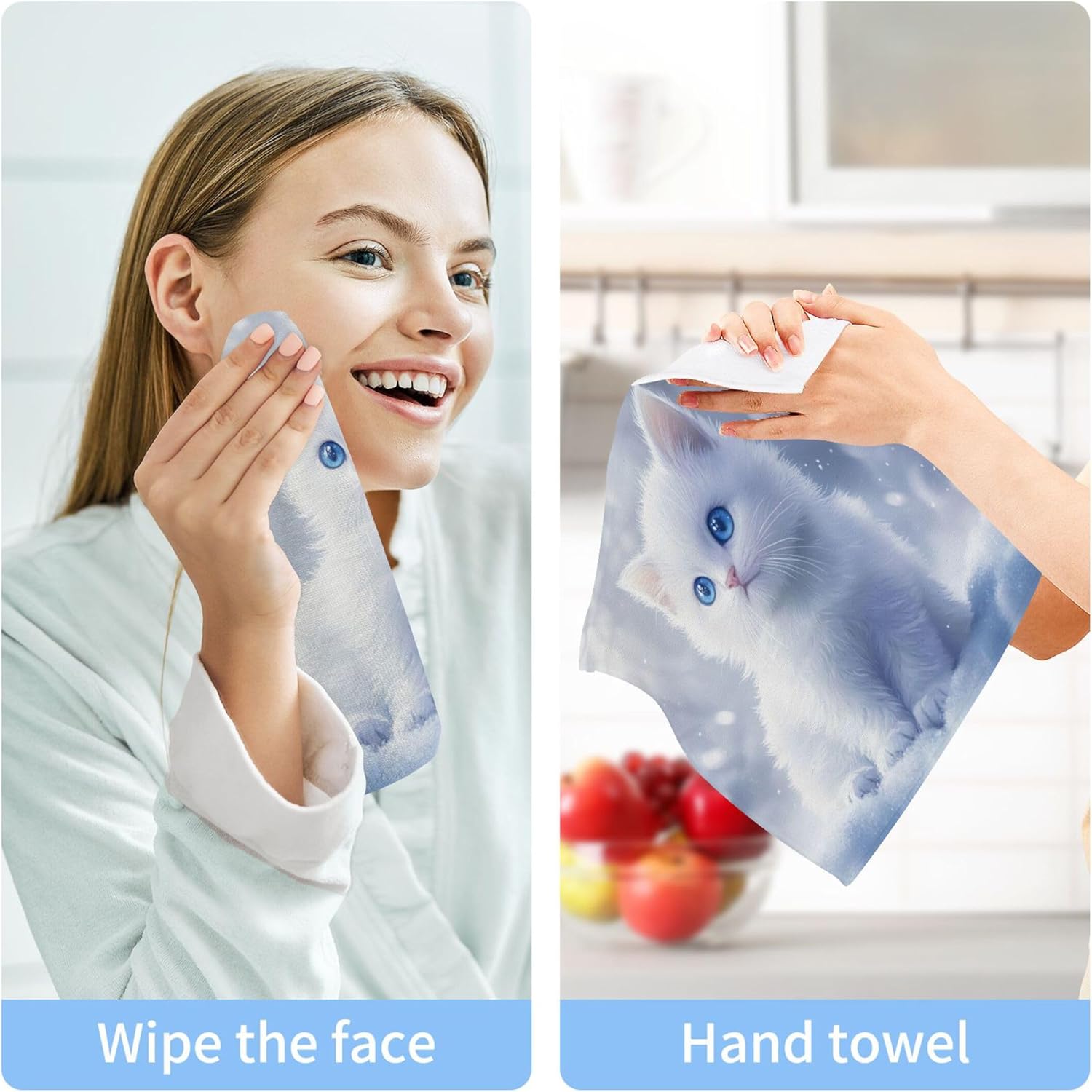 Qilmy Cute Kitten Washcloth 4-Pack