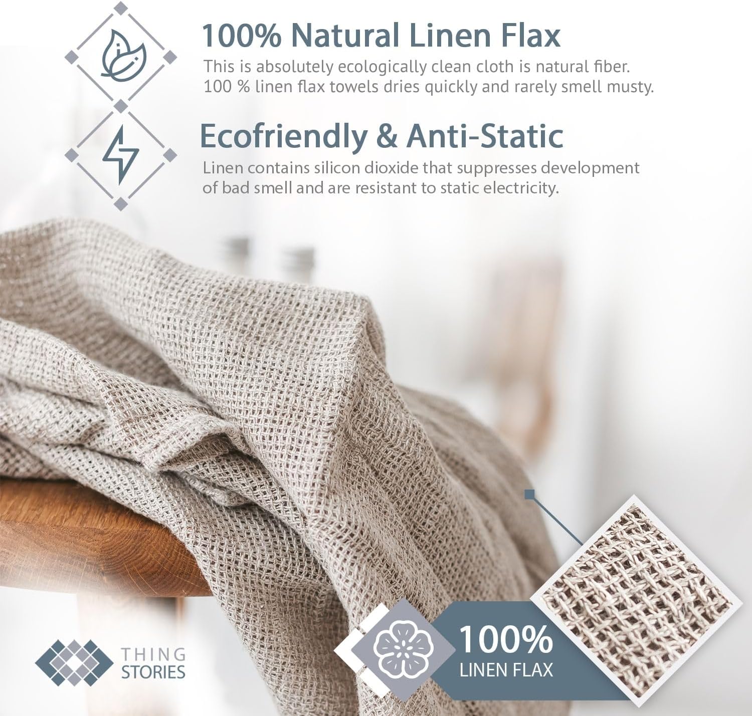 Luxurious Natural Linen Drying Towel For LongHair