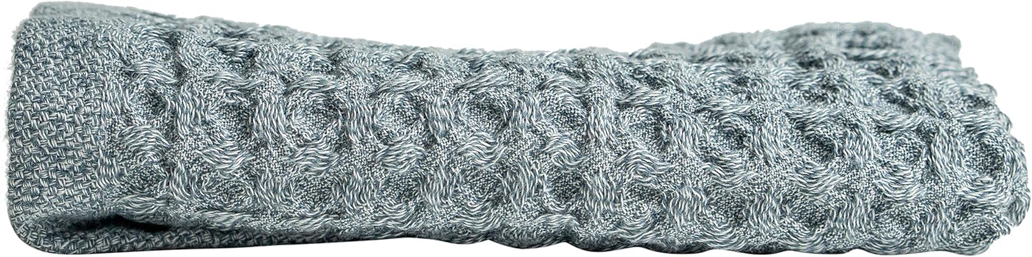 Ravel Nutrl Waffle Weave Washcloth - 13x13 Inch Blue Supima Cotton