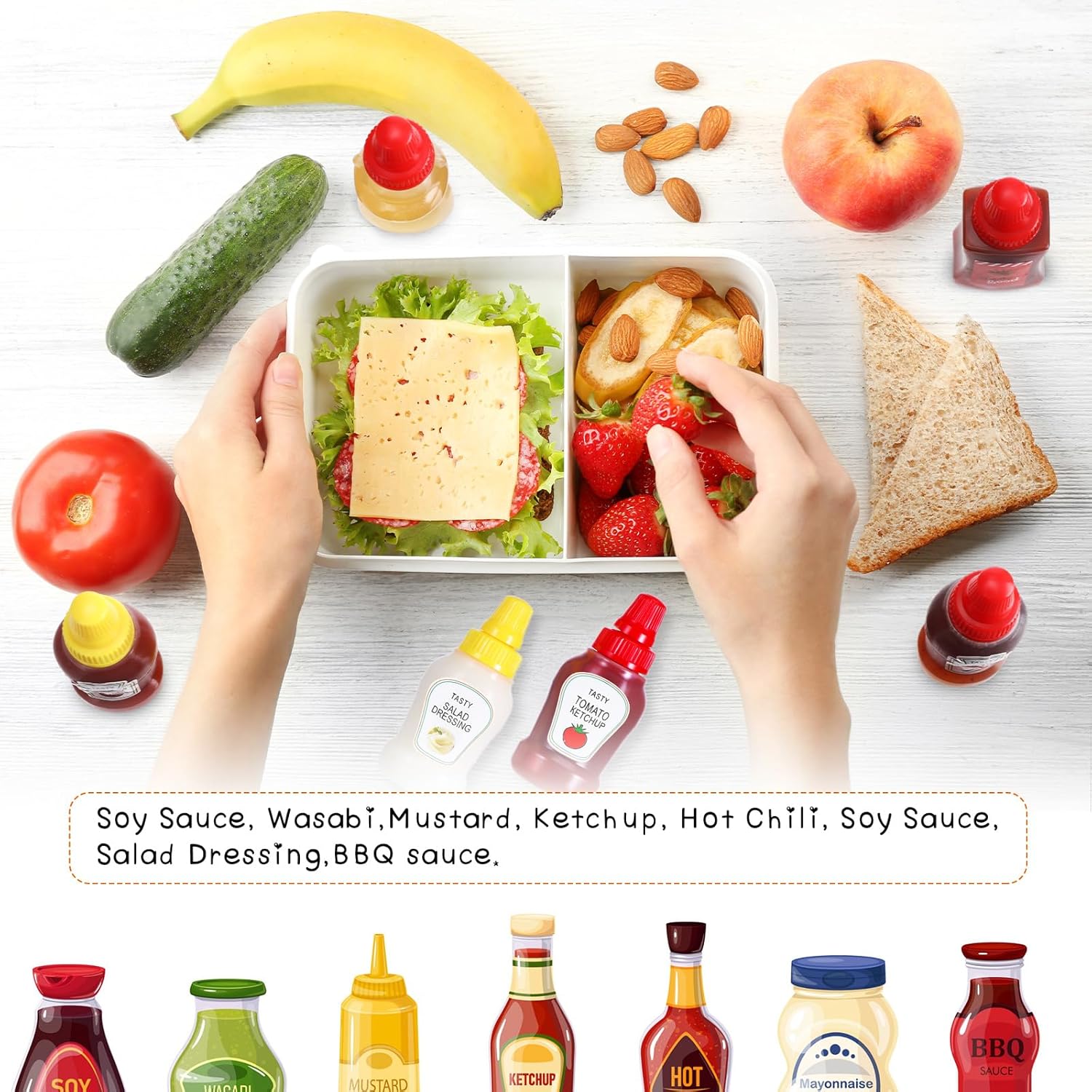 SunnychICC - 130 Pcs Bento Box Accessories for Kids