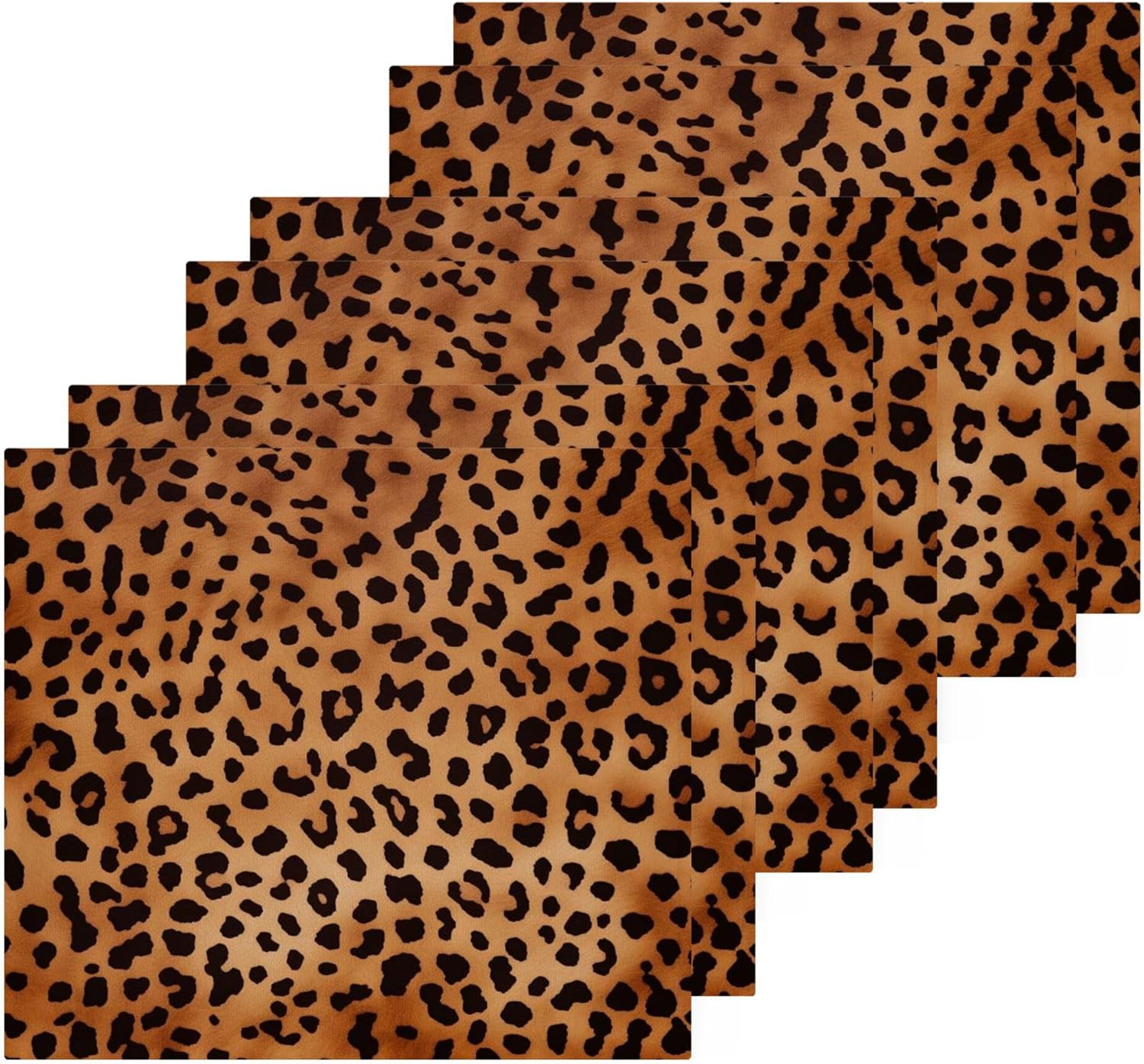 Leopard Print Washcloth 2-Pack Soft Cotton for Bathroom Gym Spa Hotel