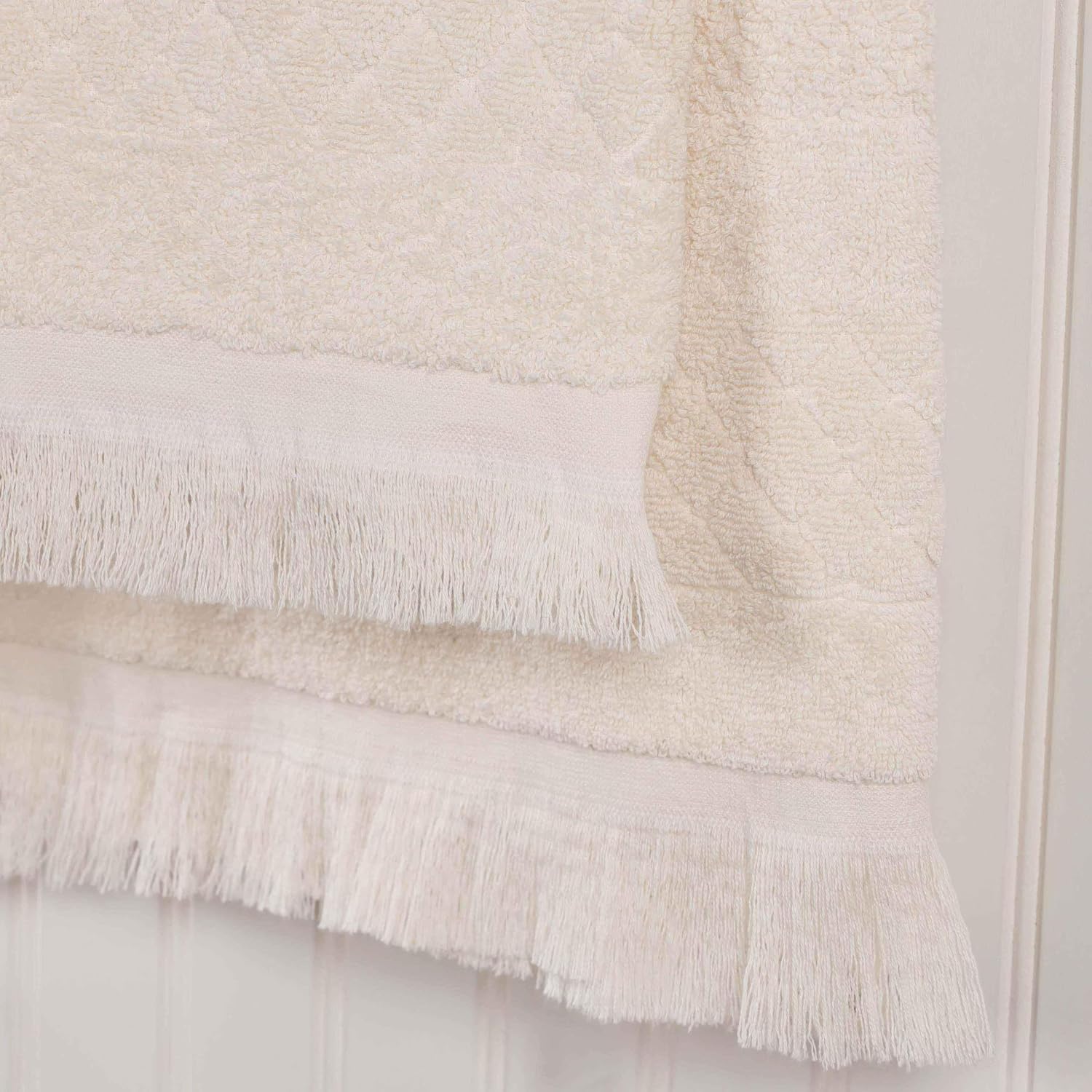 12 Set Cotton Geometric Jacquard Face Towels Eco-Friendly Machine Washable