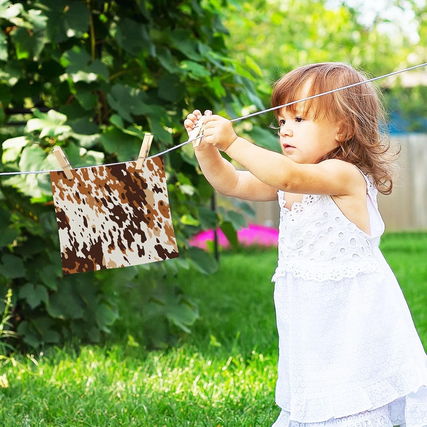 xigua Cow Print Washcloths Towels