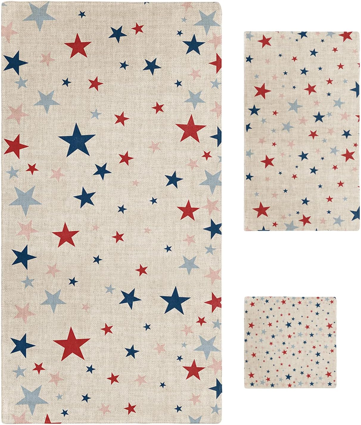 Independence Five-Pointed Star Shining 3-Piece Bath Towels Set