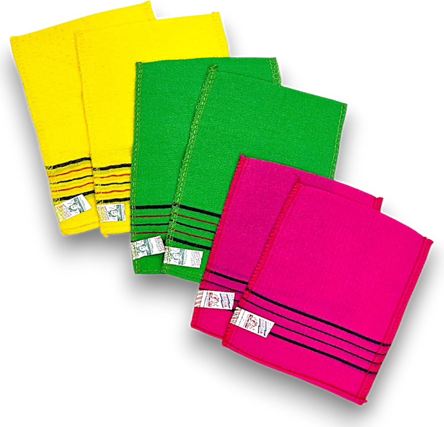 Korean Exfoliating Washcloth Set - 3 Color Set