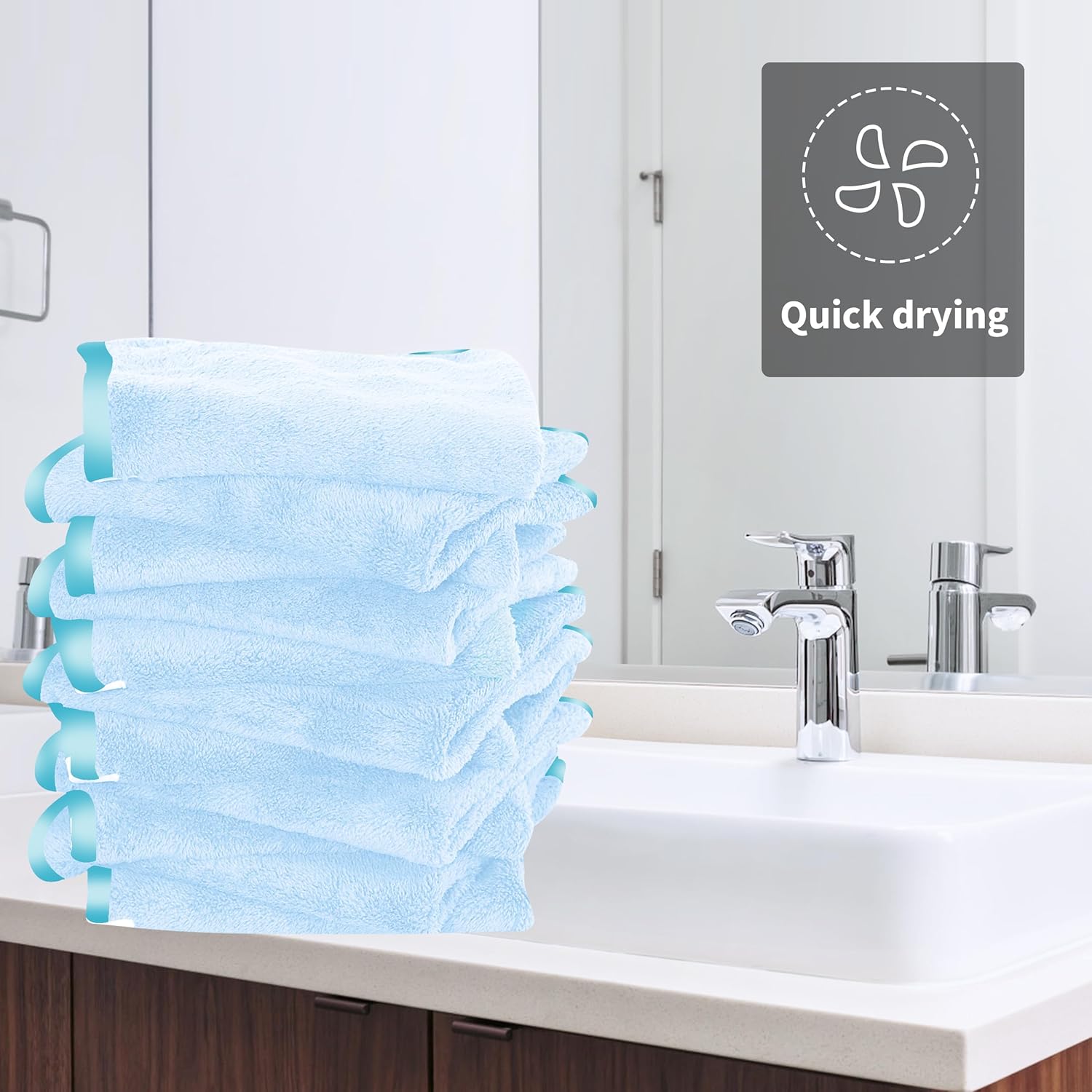 Perfect for Daily Use Ultra-Soft Fast-Drying Washcloths from Cosy Family