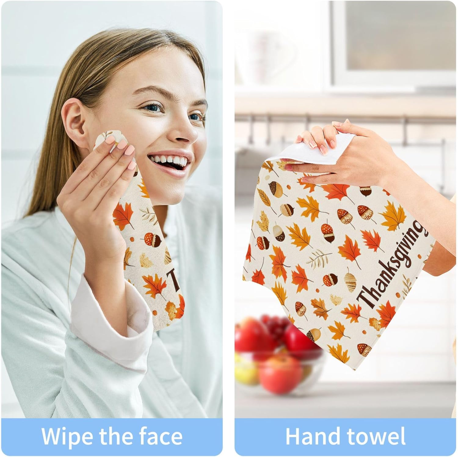 Xigua Autumn Leaves Washcloth Set Best for Handheld Use