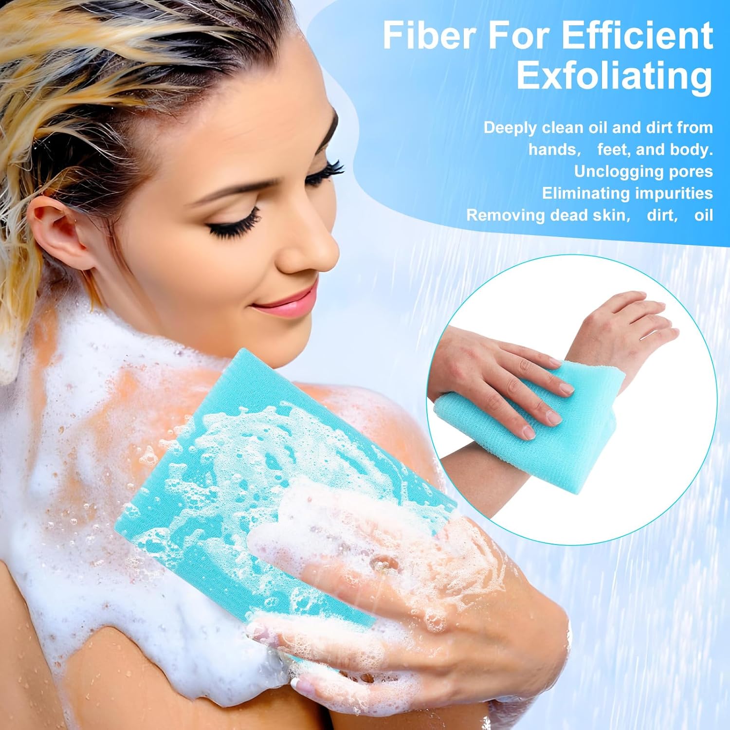 4 Pack Exfoliating Scrub Towels for Dead Skin Removal Smooth Radiant Skin