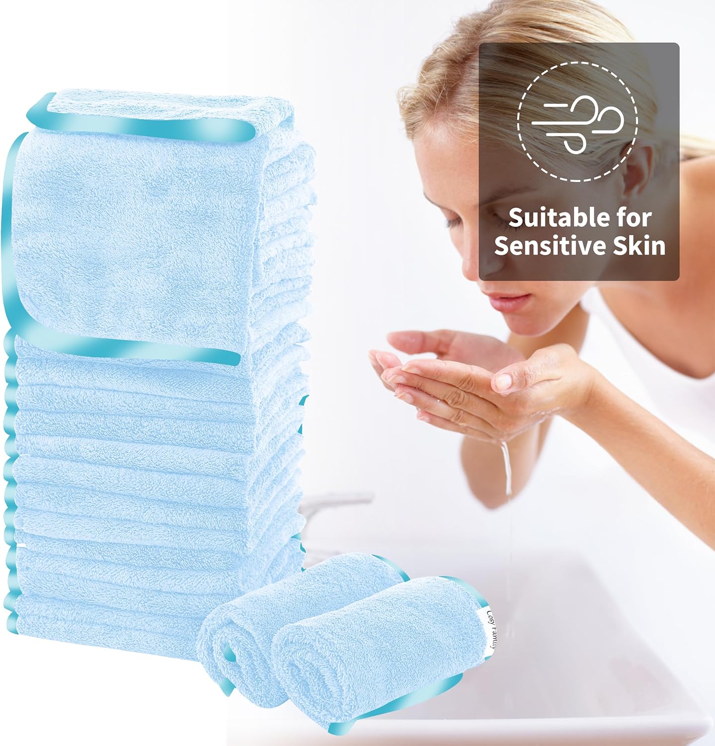 Perfect for Daily Use Ultra-Soft Fast-Drying Washcloths from Cosy Family