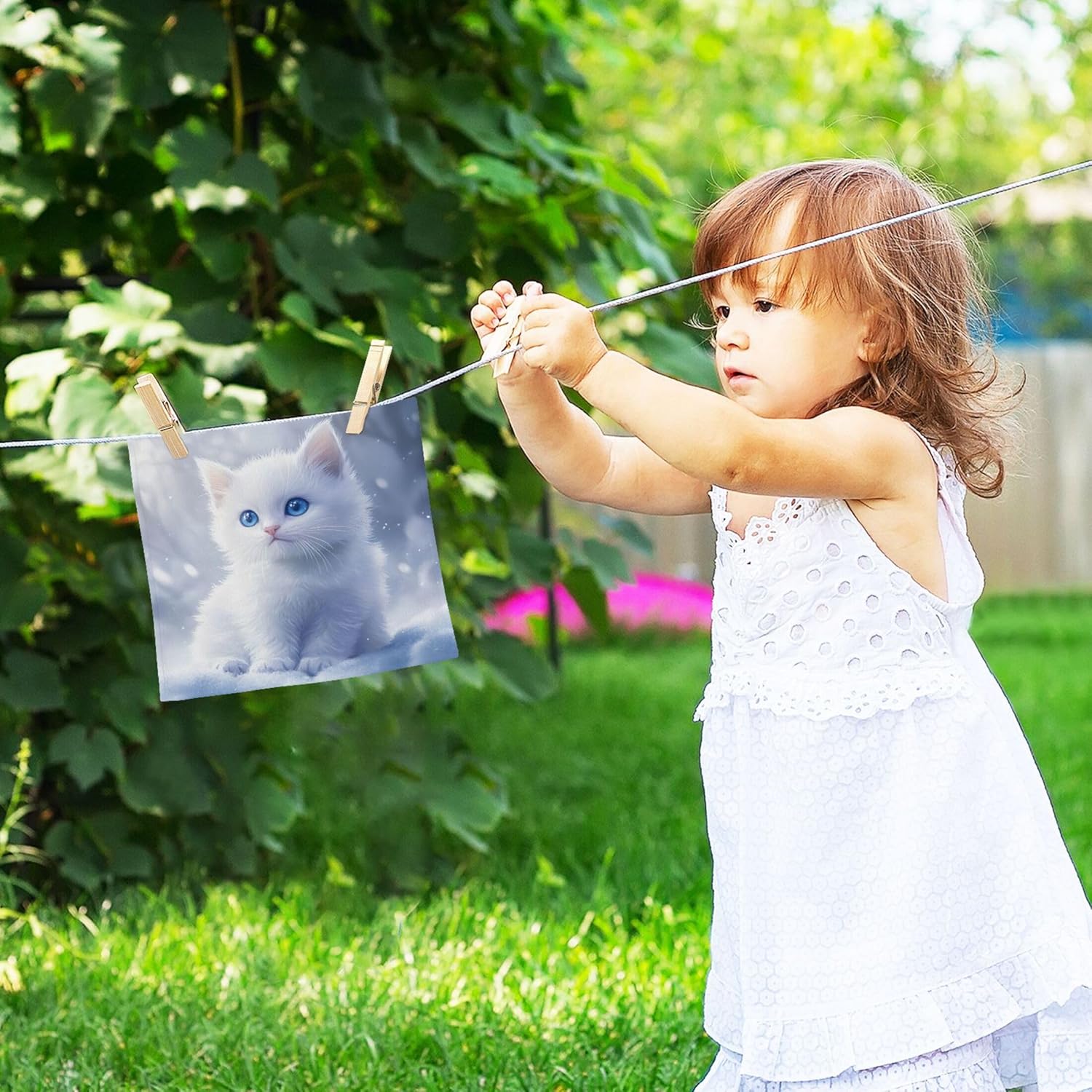 Qilmy Cute Kitten Washcloth 4-Pack