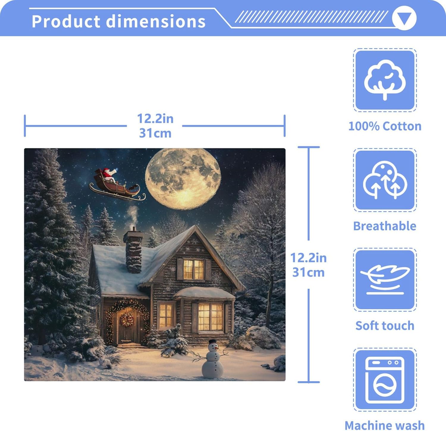 Xigua 12x12 Holiday Washcloth Set - 2-12 Pcs