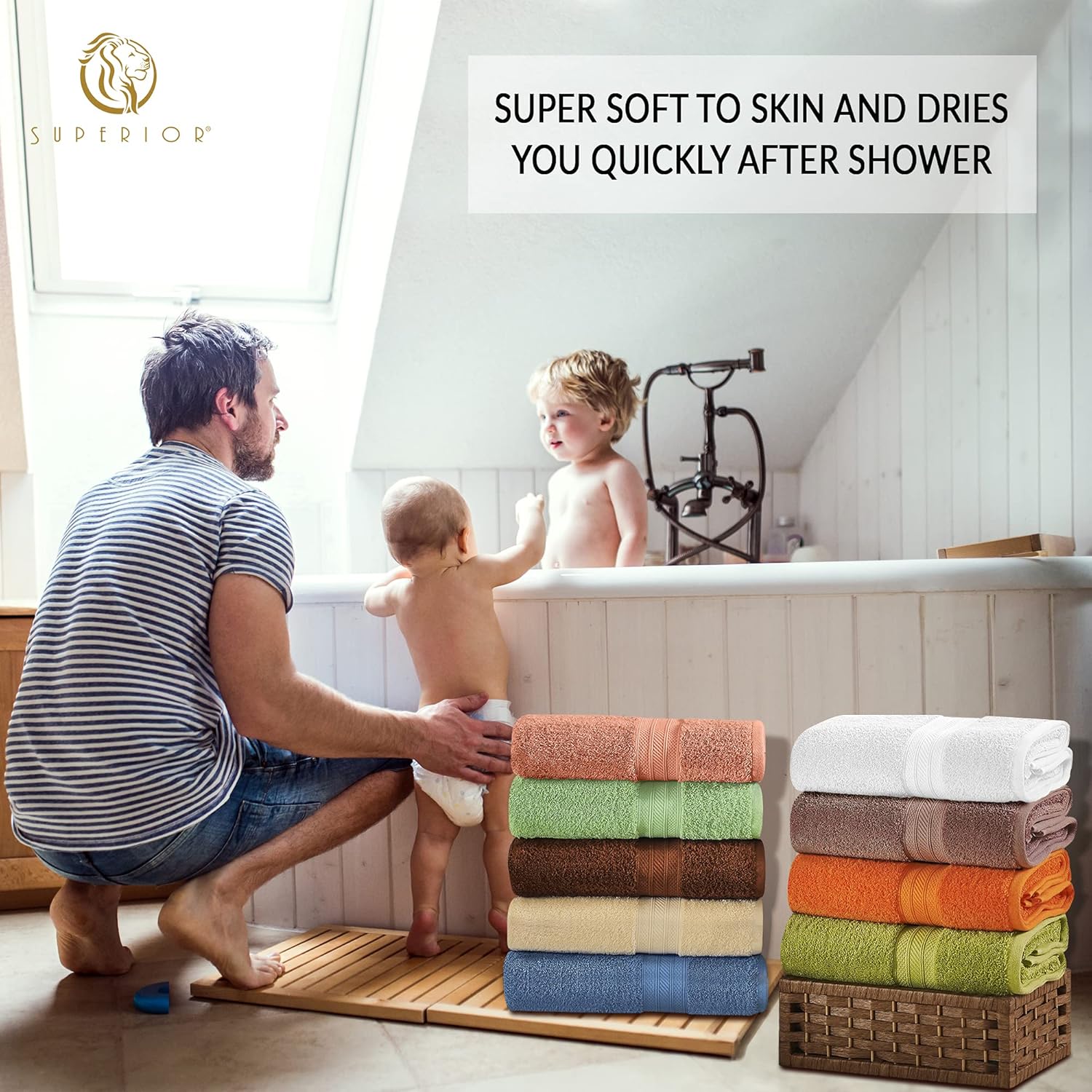 Superior Atlas Cotton Luxury Face Towels Set