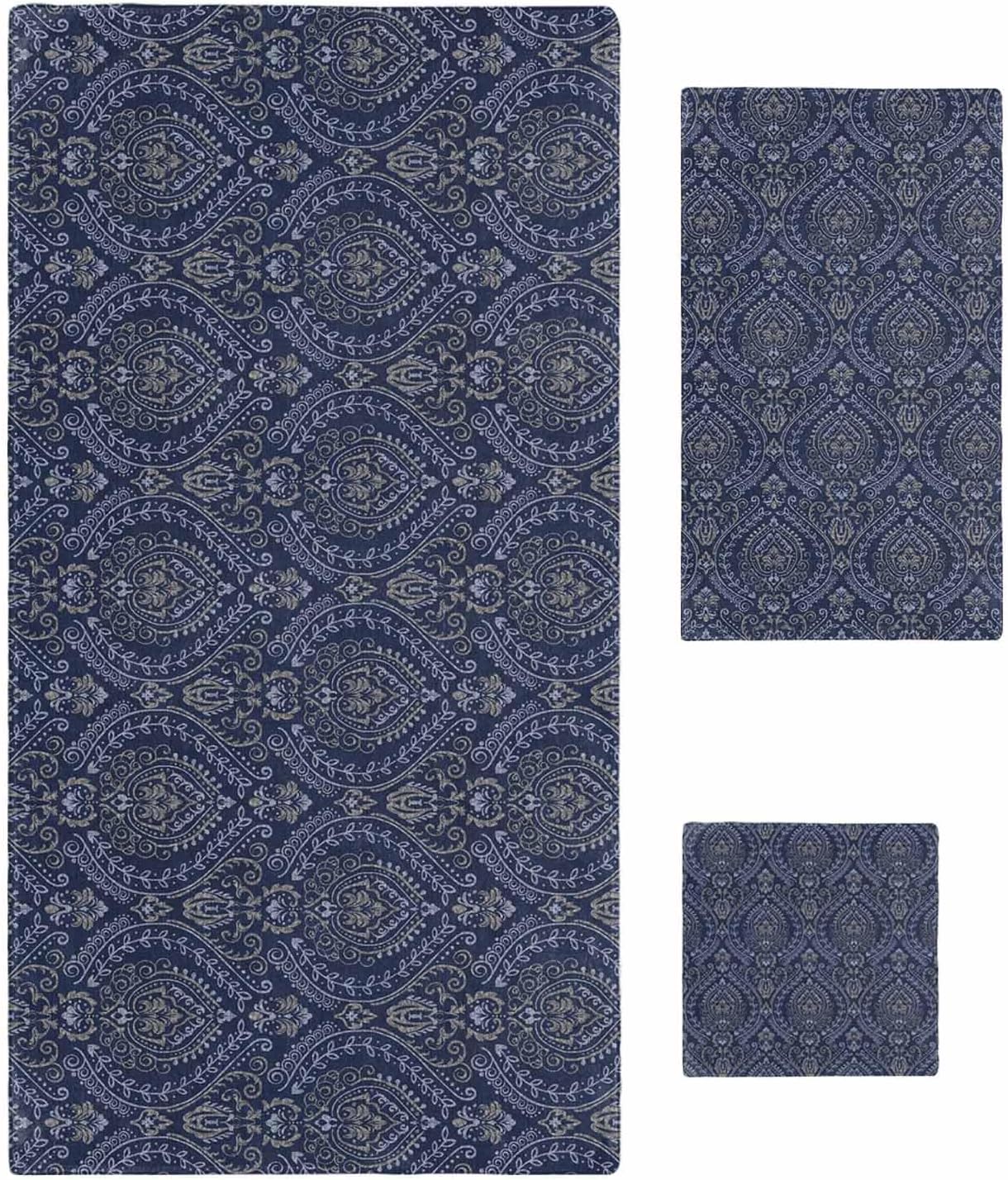 Navy Mandala Paisley Bathroom Towel Set