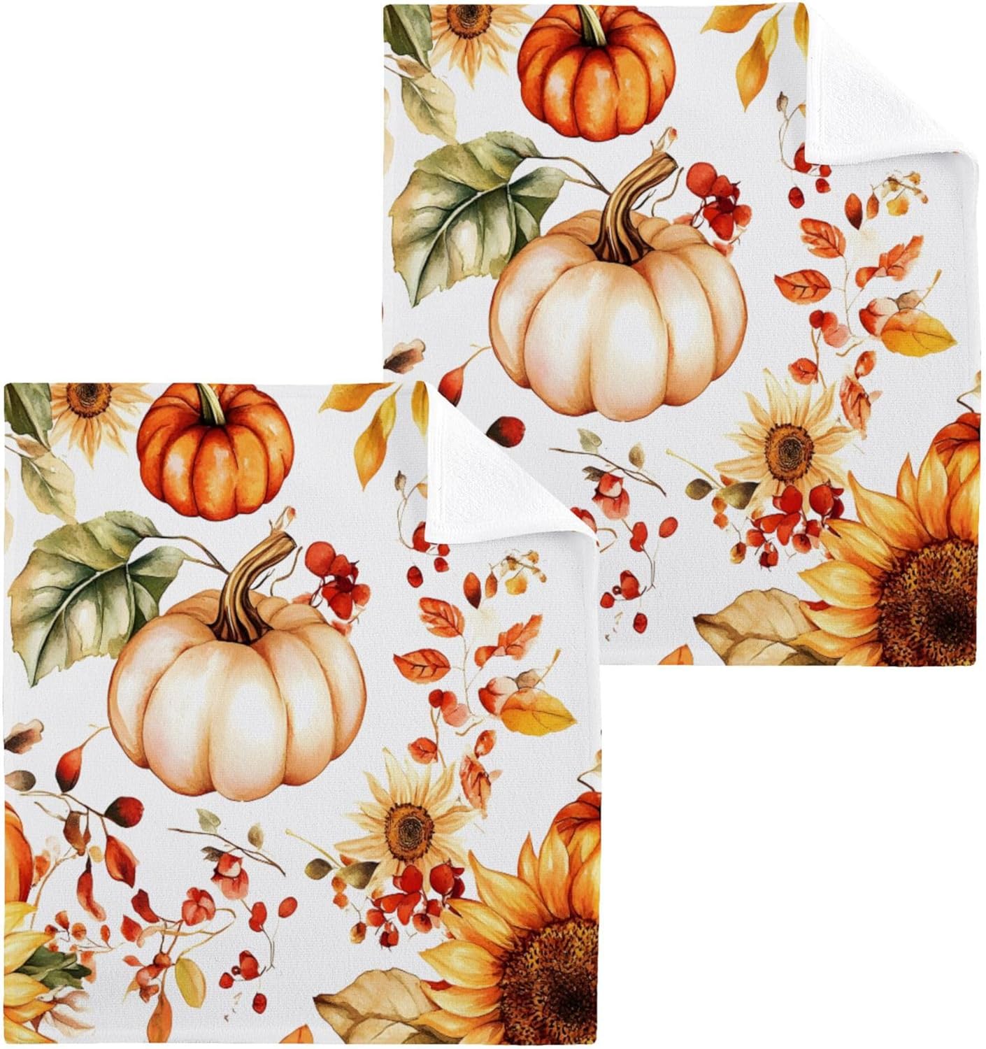 autumn watercolor washcloths set - multi purpose