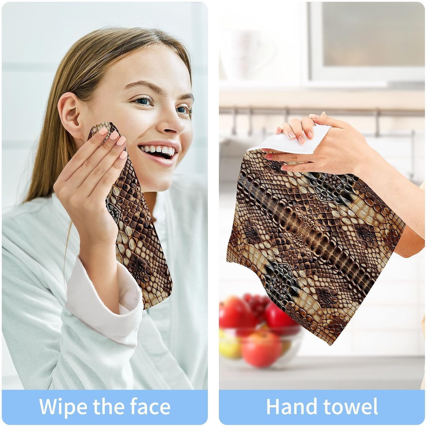 WELLDAY Crocodile Skin Washcloths 2 Pack