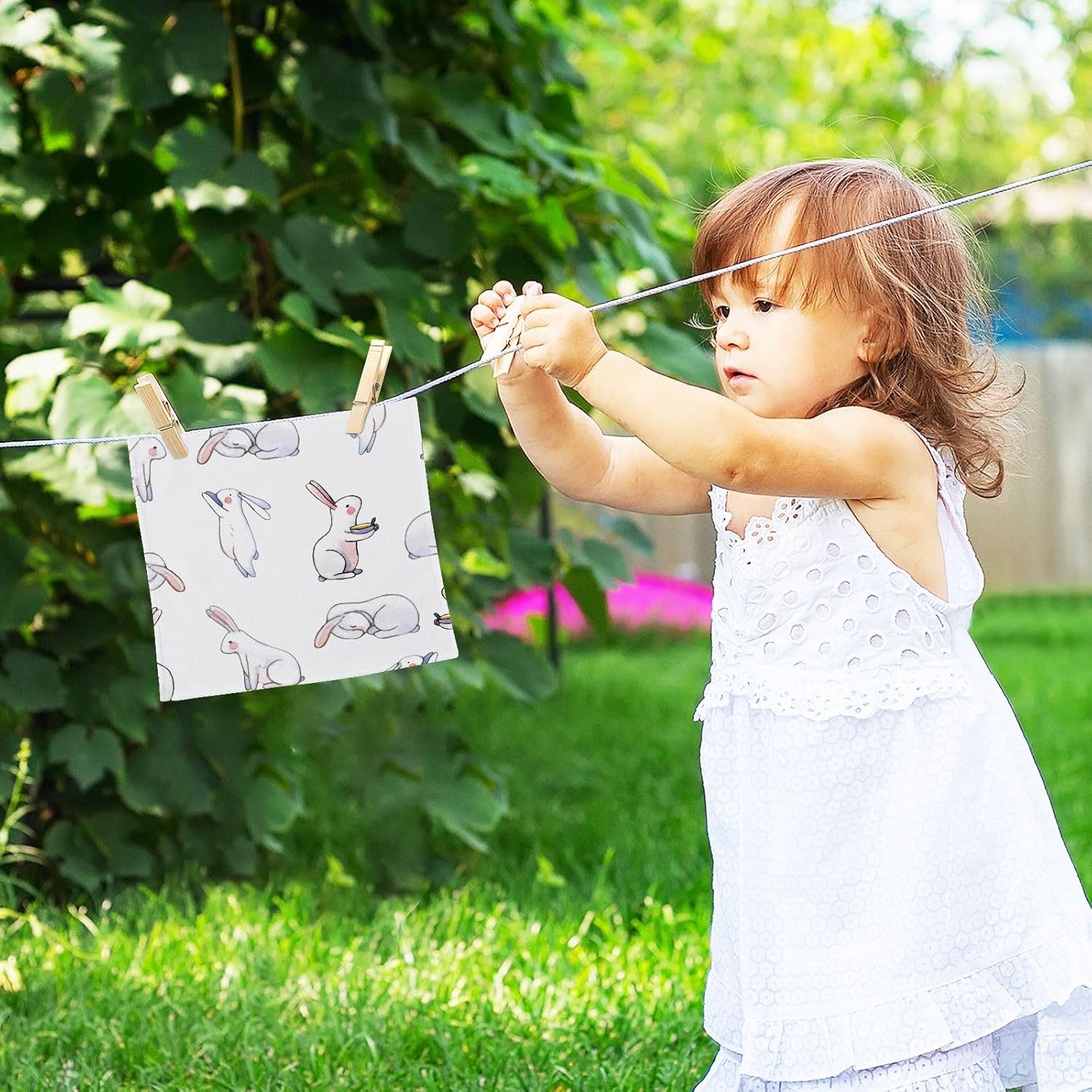 ALAZA Watercolor Rabbits Animal Bunny Towels Set