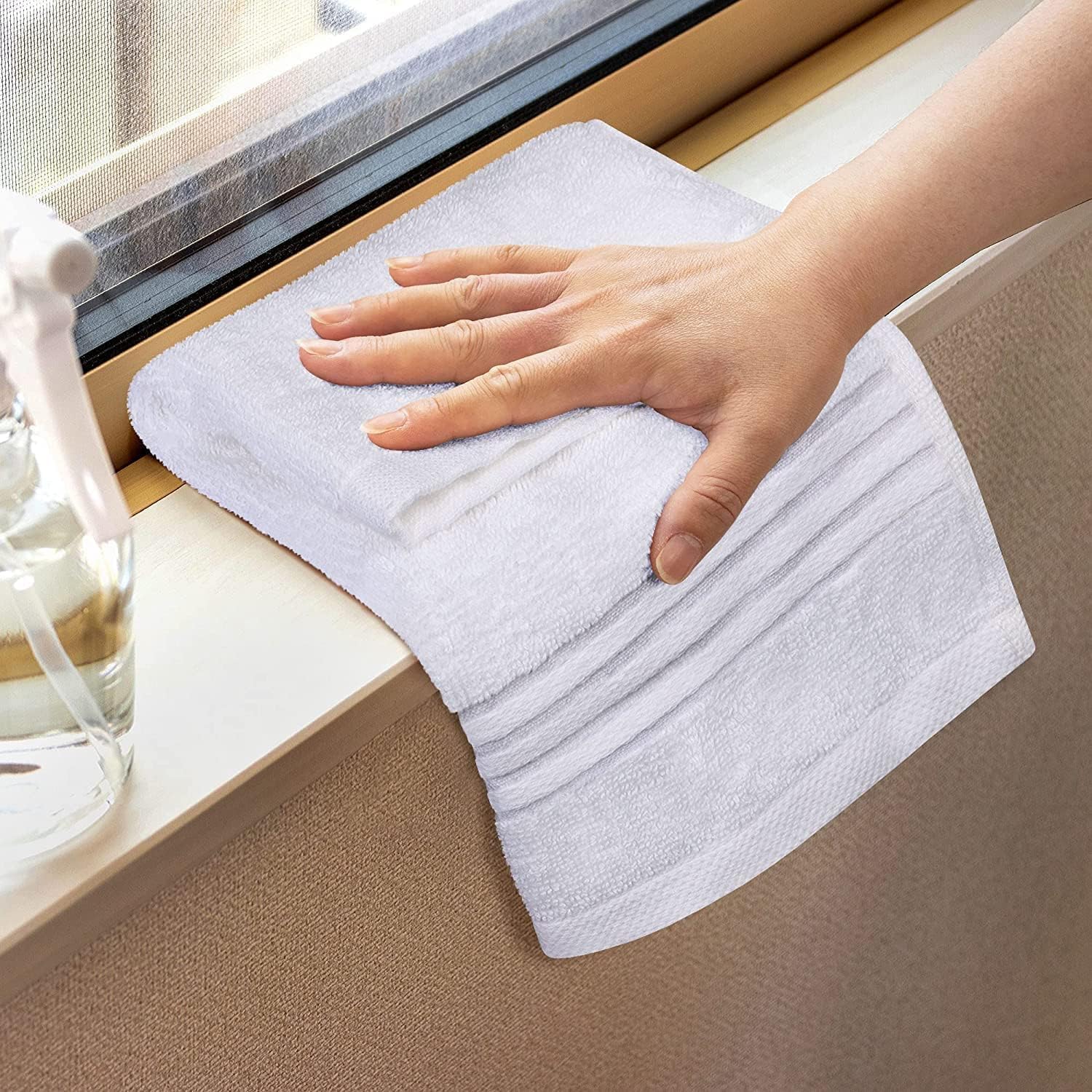 Effortless Clean 12 x 12 Inch Set Diamond Terry Cotton Washcloths