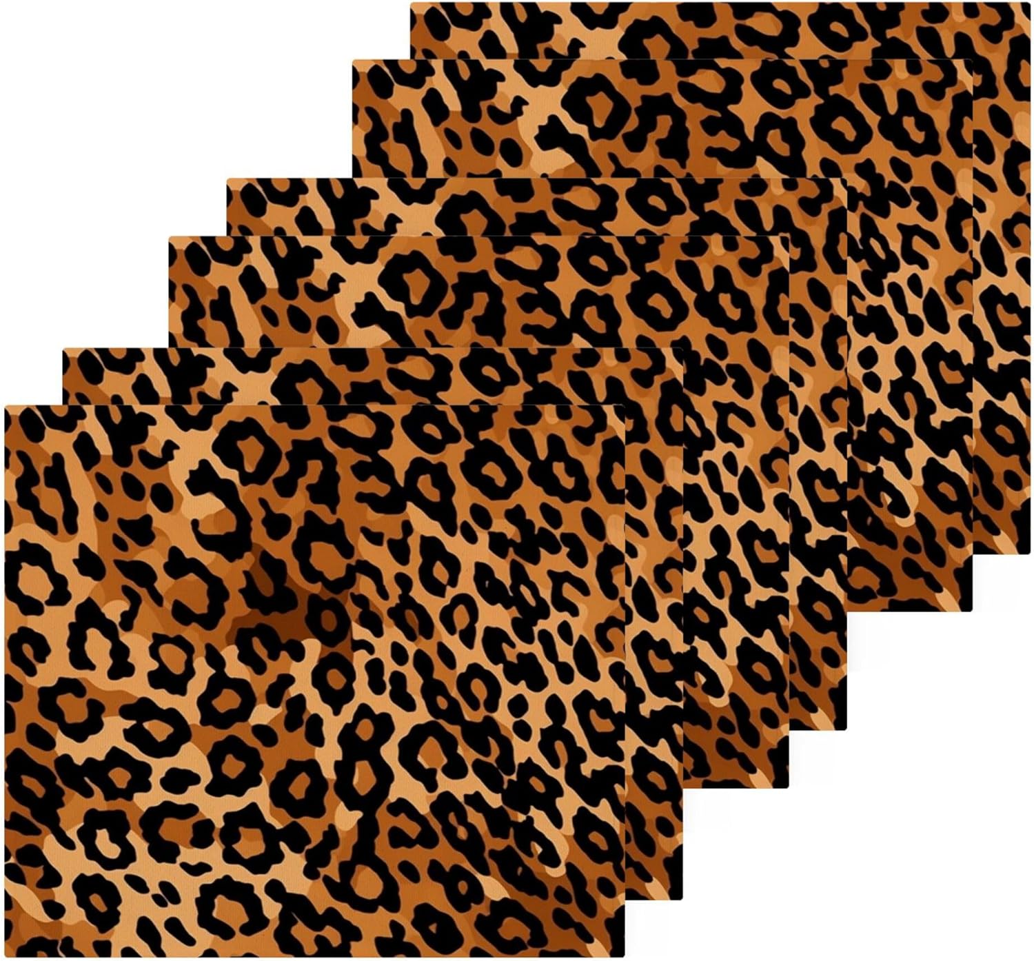 Leopard Print Washcloths Soft Absorbent 12x12