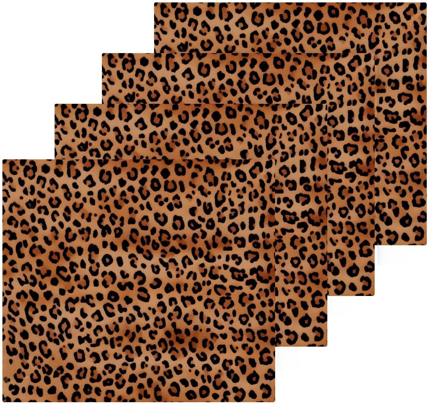 Leopard Print Cotton Washcloths