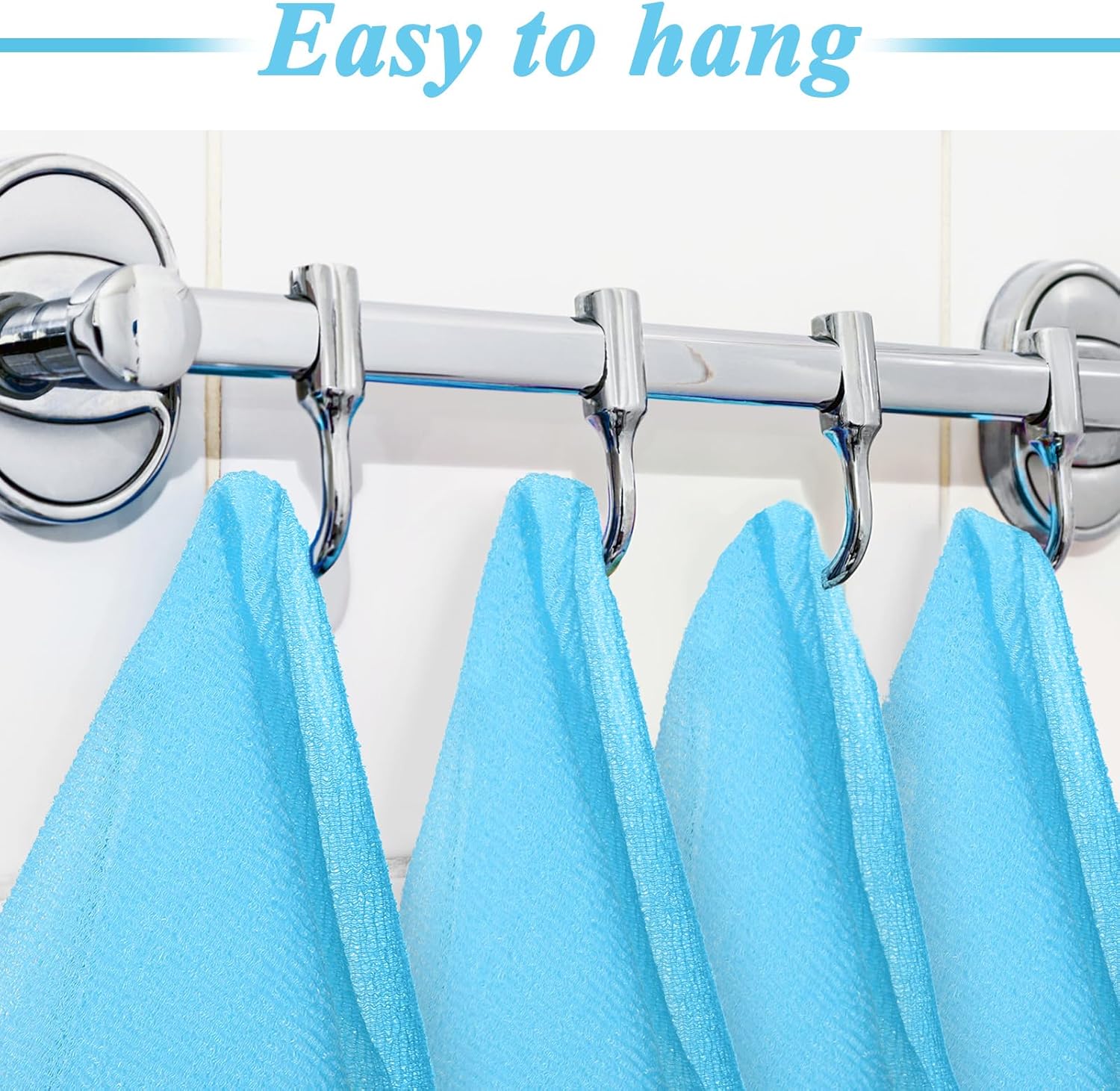 Boao 4 Piece Exfoliating Washcloth Set Blue