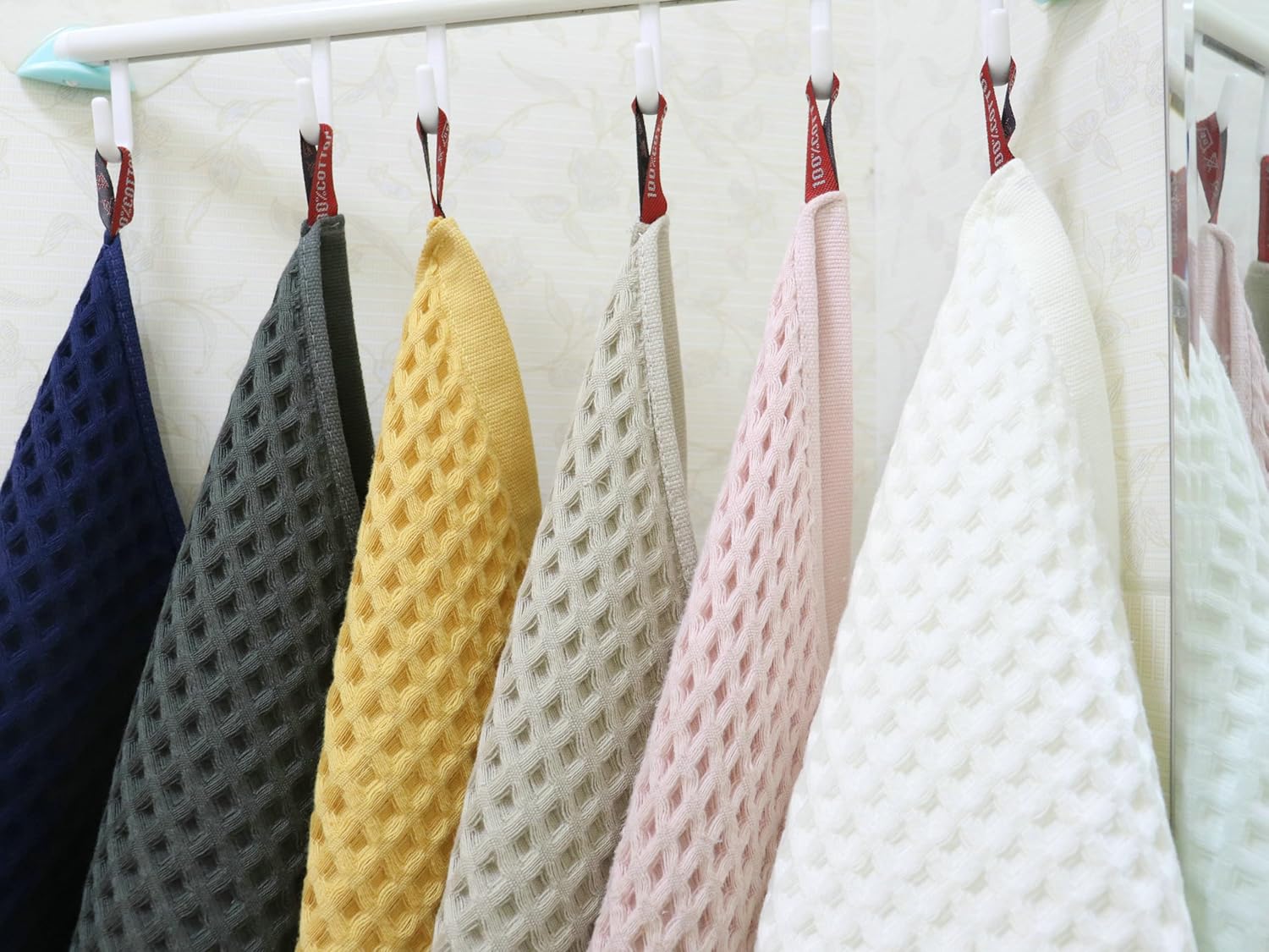 Exceptional Cotton Waffle Wash Cloths Soft Thin and Durable 13x13 inch 6-Pack