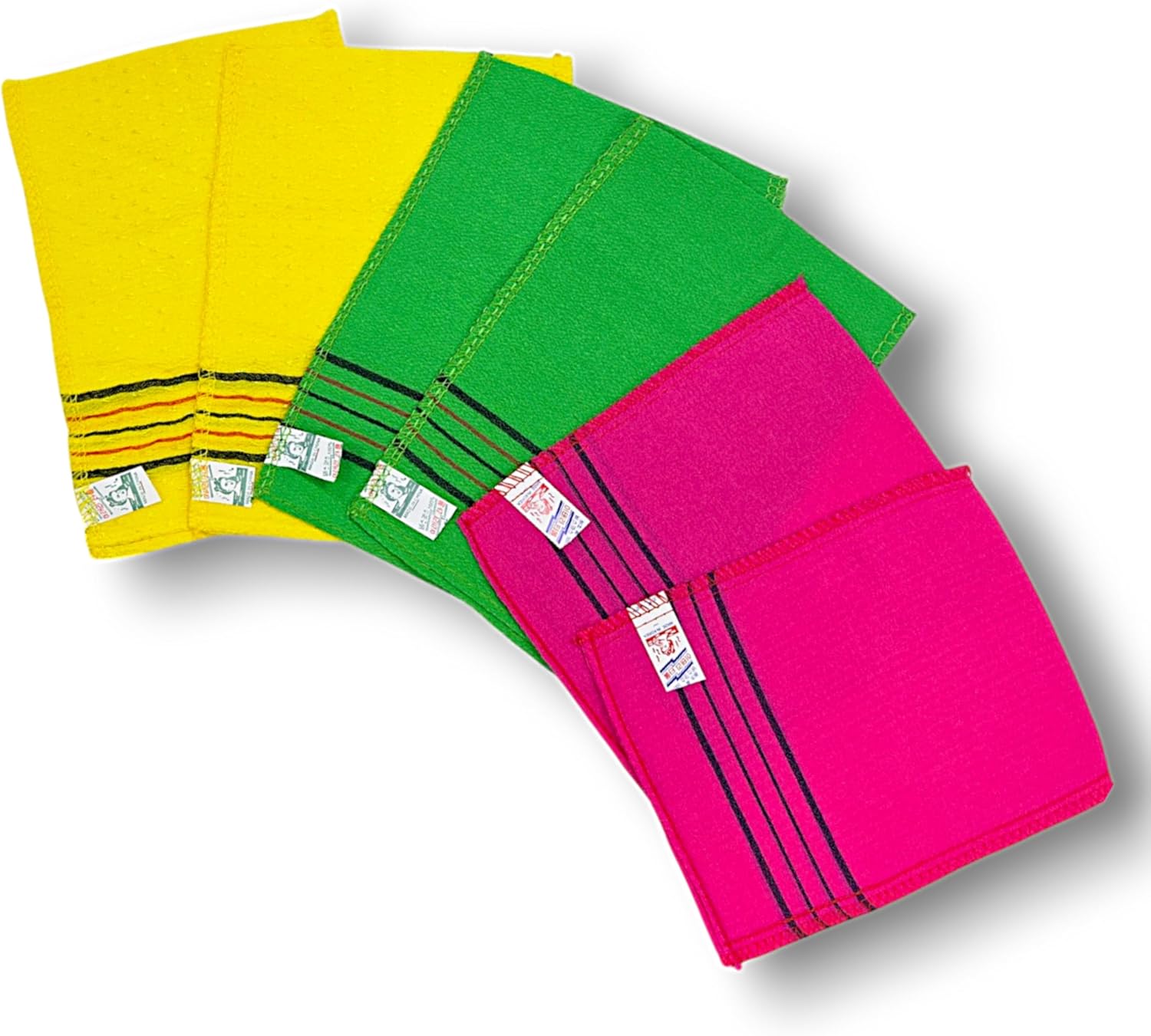 Korean Exfoliating Washcloth Set - 3 Color Set