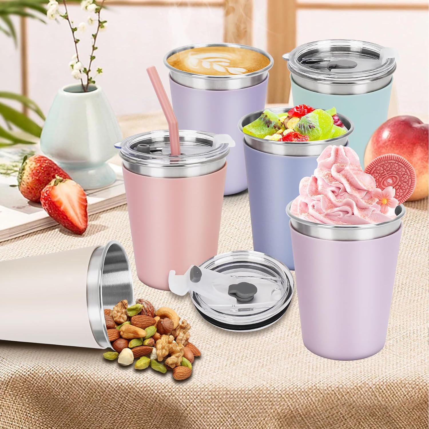 Sturdy Spill-Proof Kids Sippy Cups with Silicone Straws