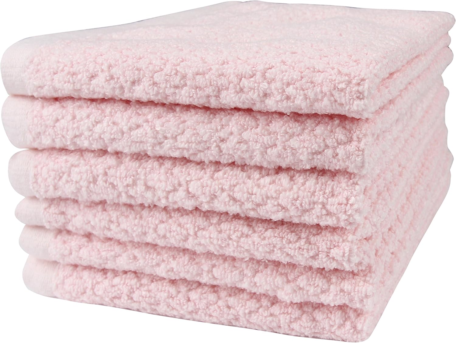 Everplush Diamond Jacquard Washcloths Rose Pink 6 Count