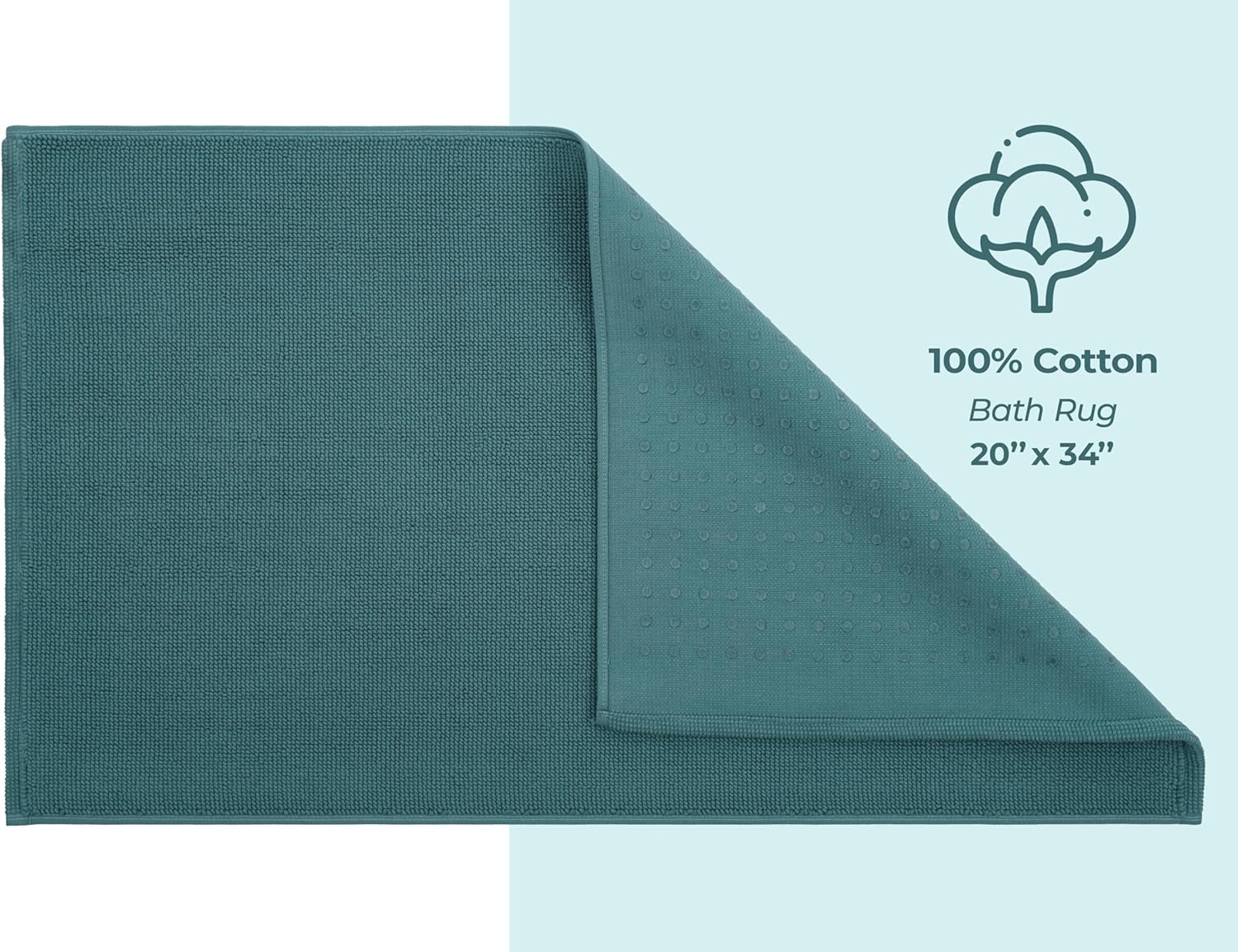 20x34 Inch Soft Cotton Bath MatNon-SlipComfortable for Home Bath Washable