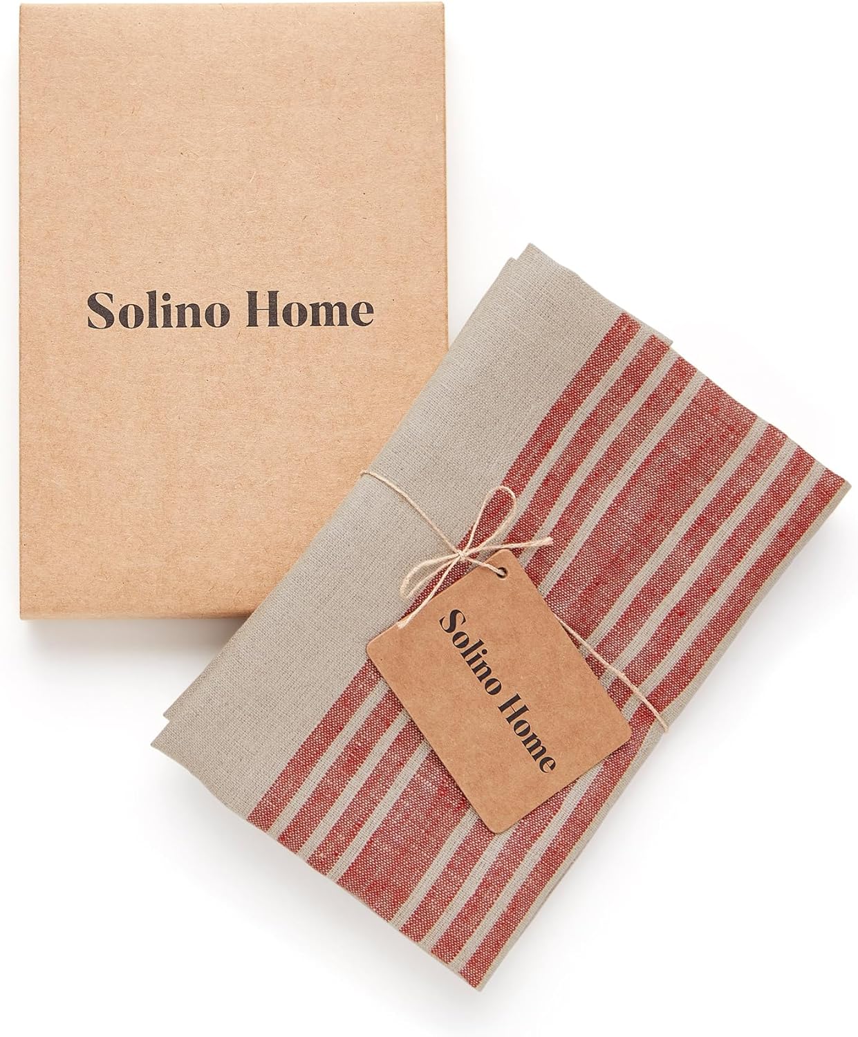 Solino Home Premium 100 Pure Linen Kitchen Towels Set of 2