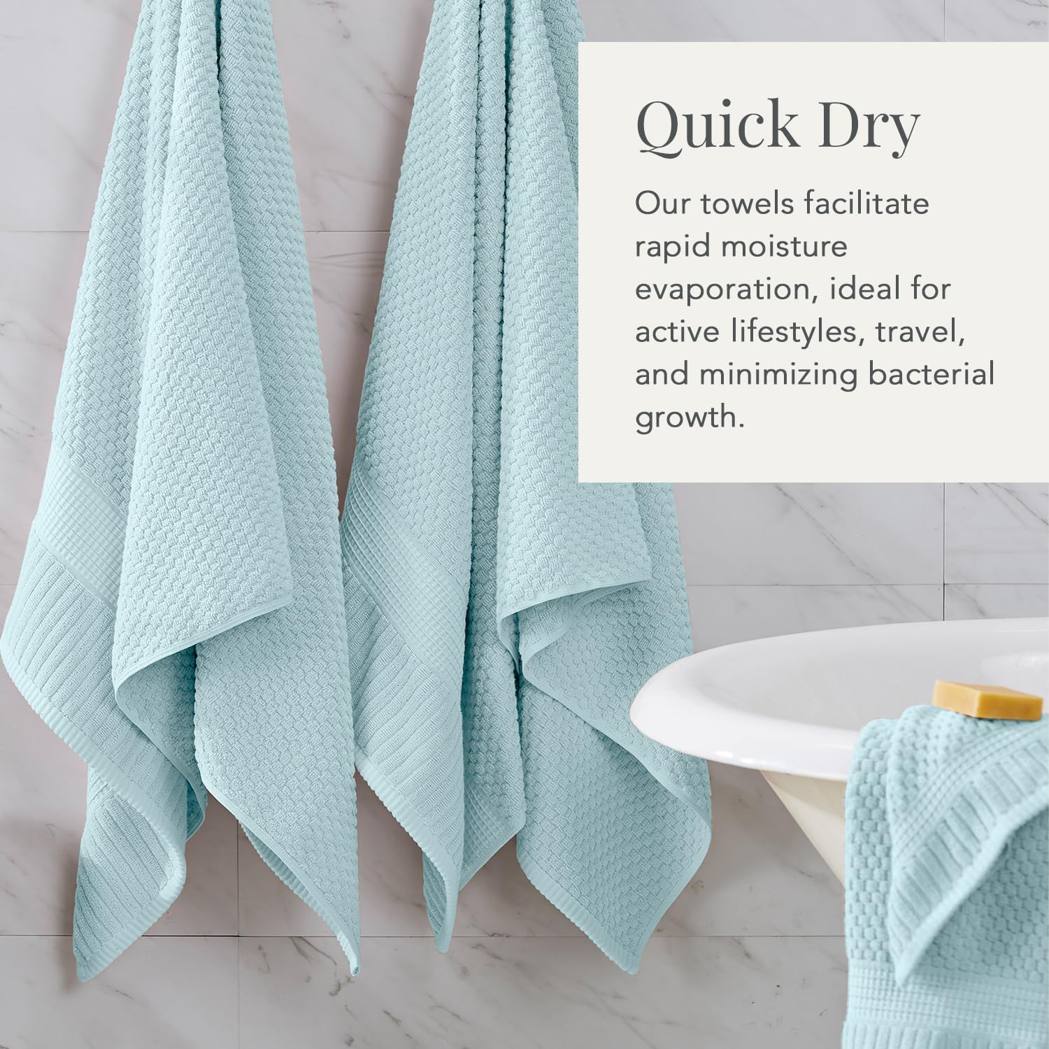NY Loft 100 Cotton Towel Set Ultra-Soft Eco-Friendly 6-Piece Set