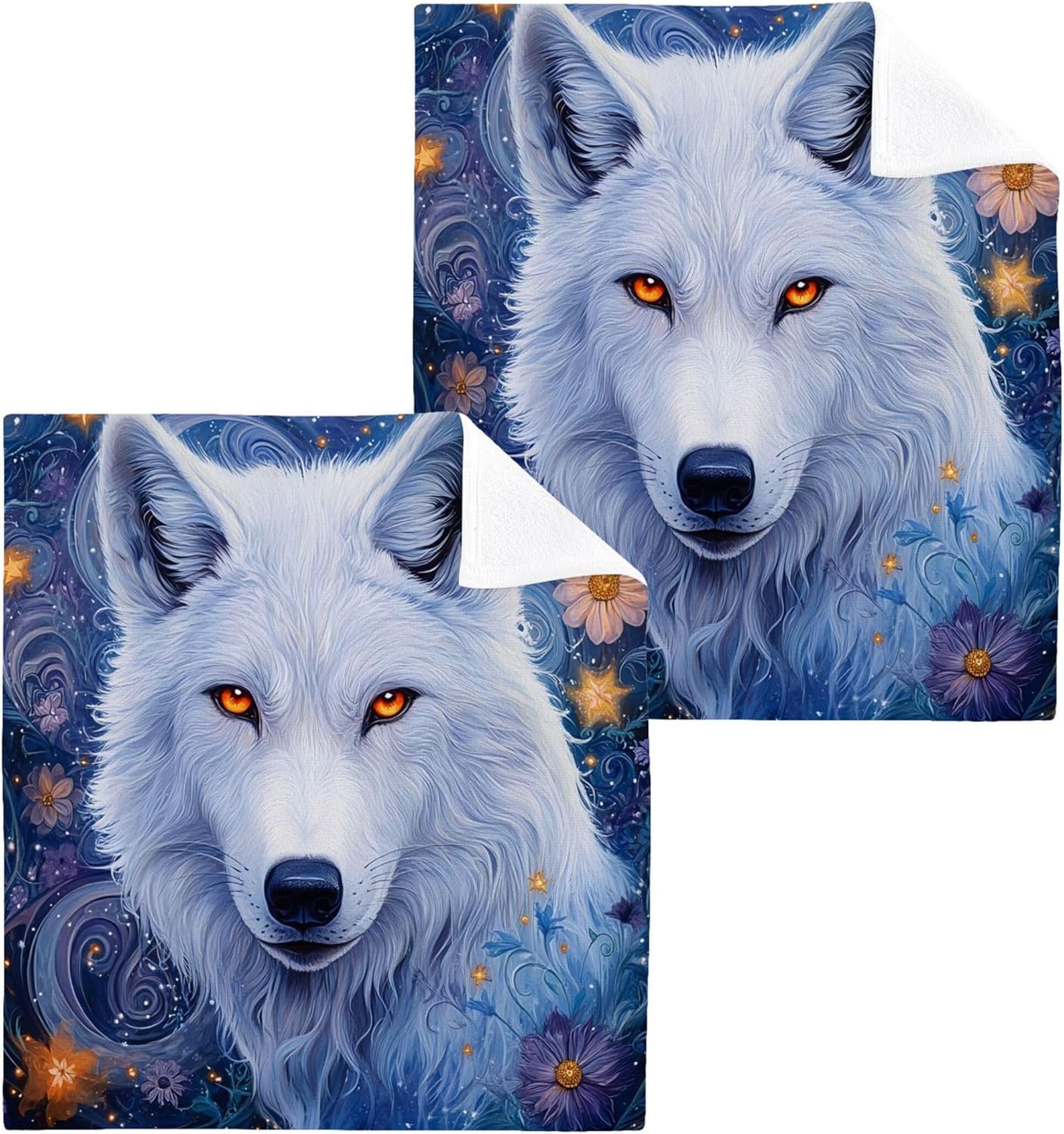 Kigai White Wolf 4 Pack Washcloths