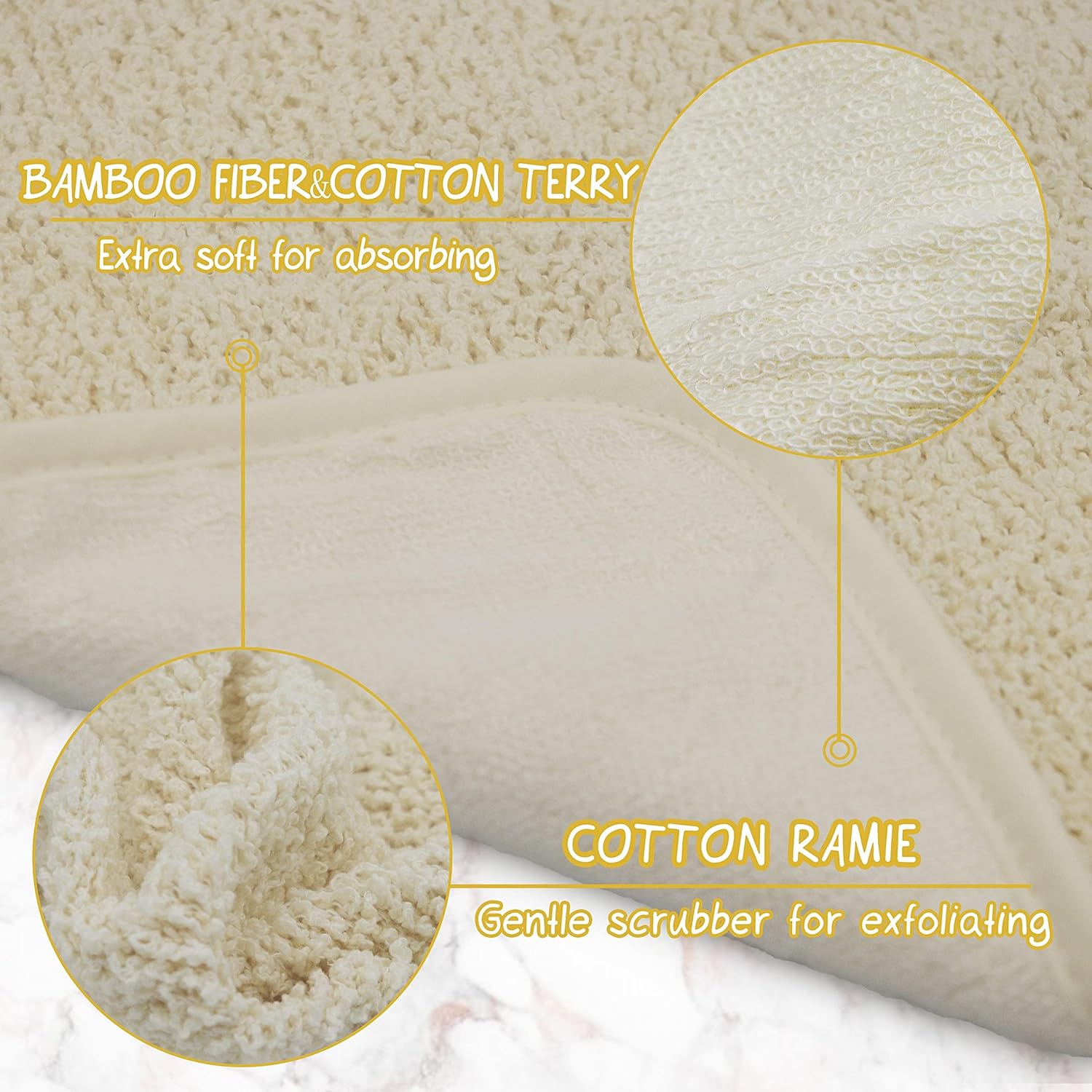 Dual Sided Bamboo Rayon Washcloths Hypoallergenic for Sensitive Skin