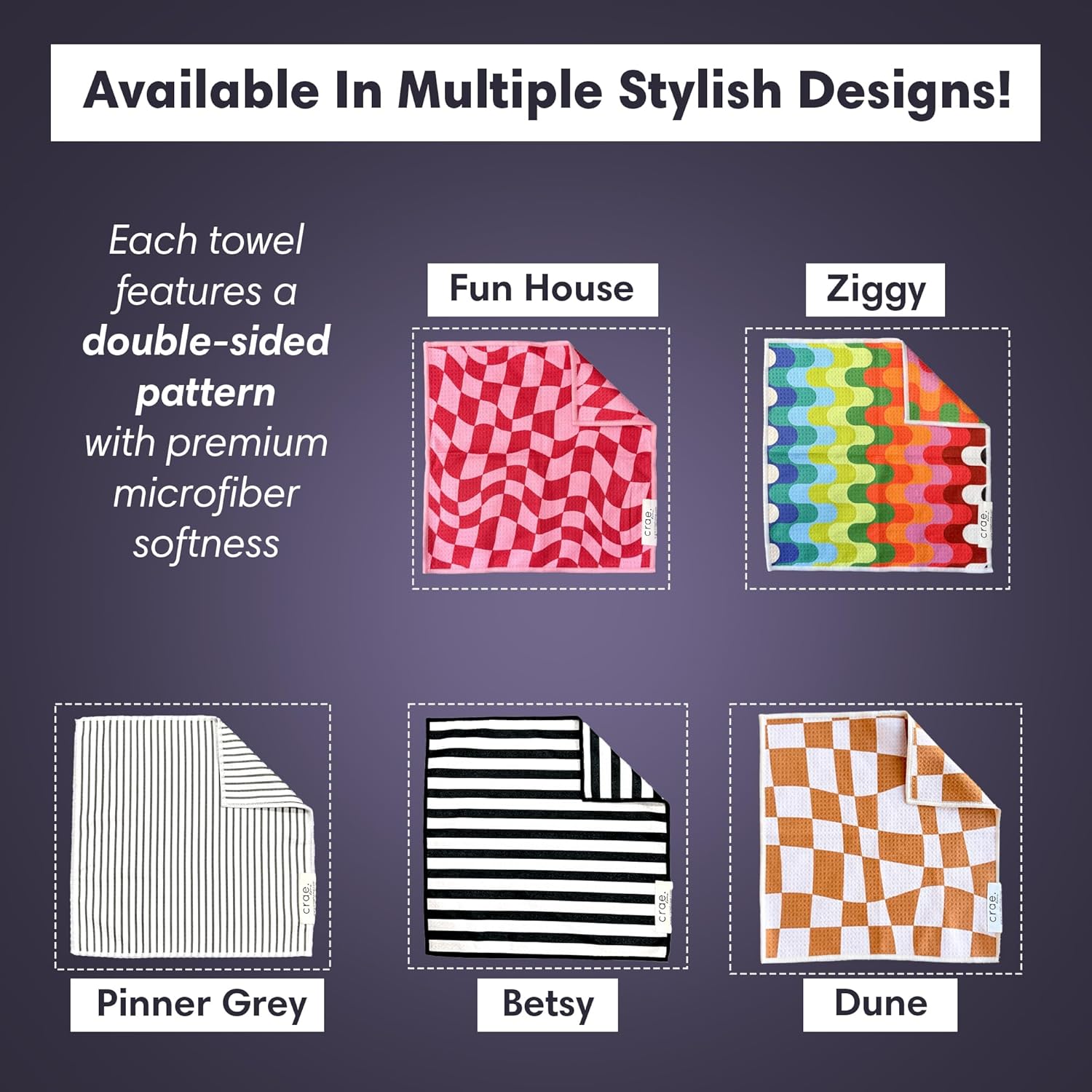 Double-Sided Microfiber Washcloths 12x12