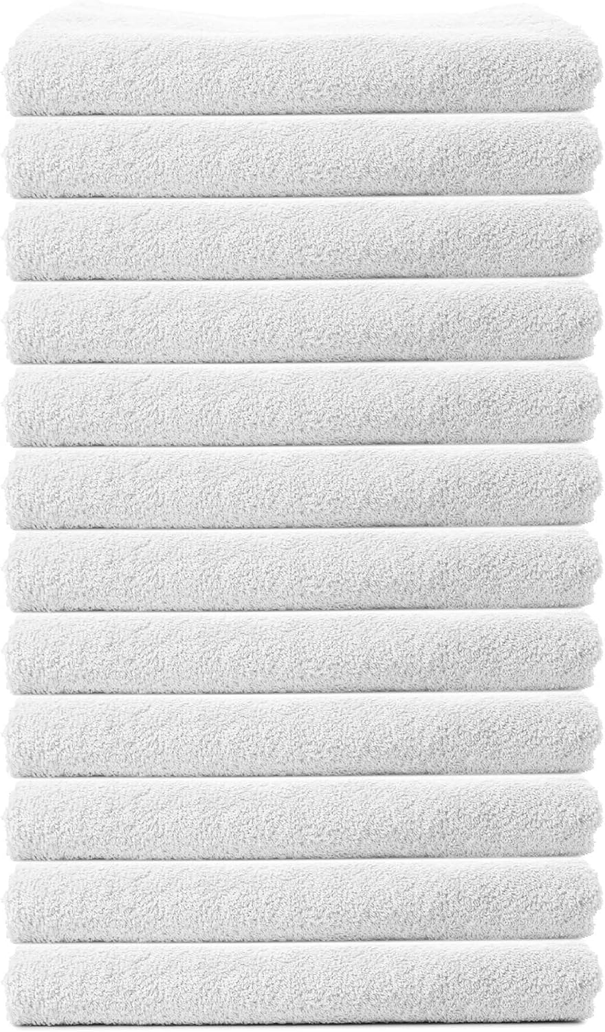 12x12 Inches White Wash Cloths 12 Pack Face and Body Towels