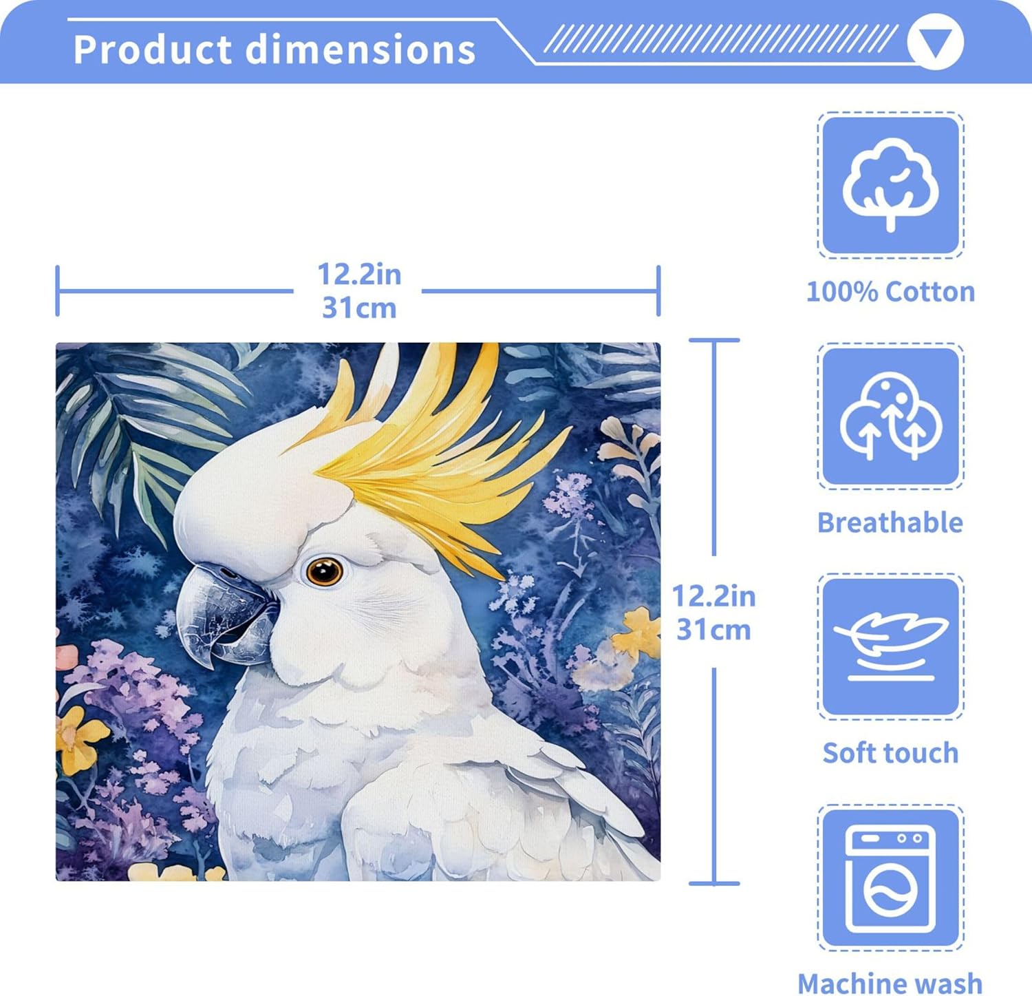 Kigai Cockatoo Washcloth 2-Pack