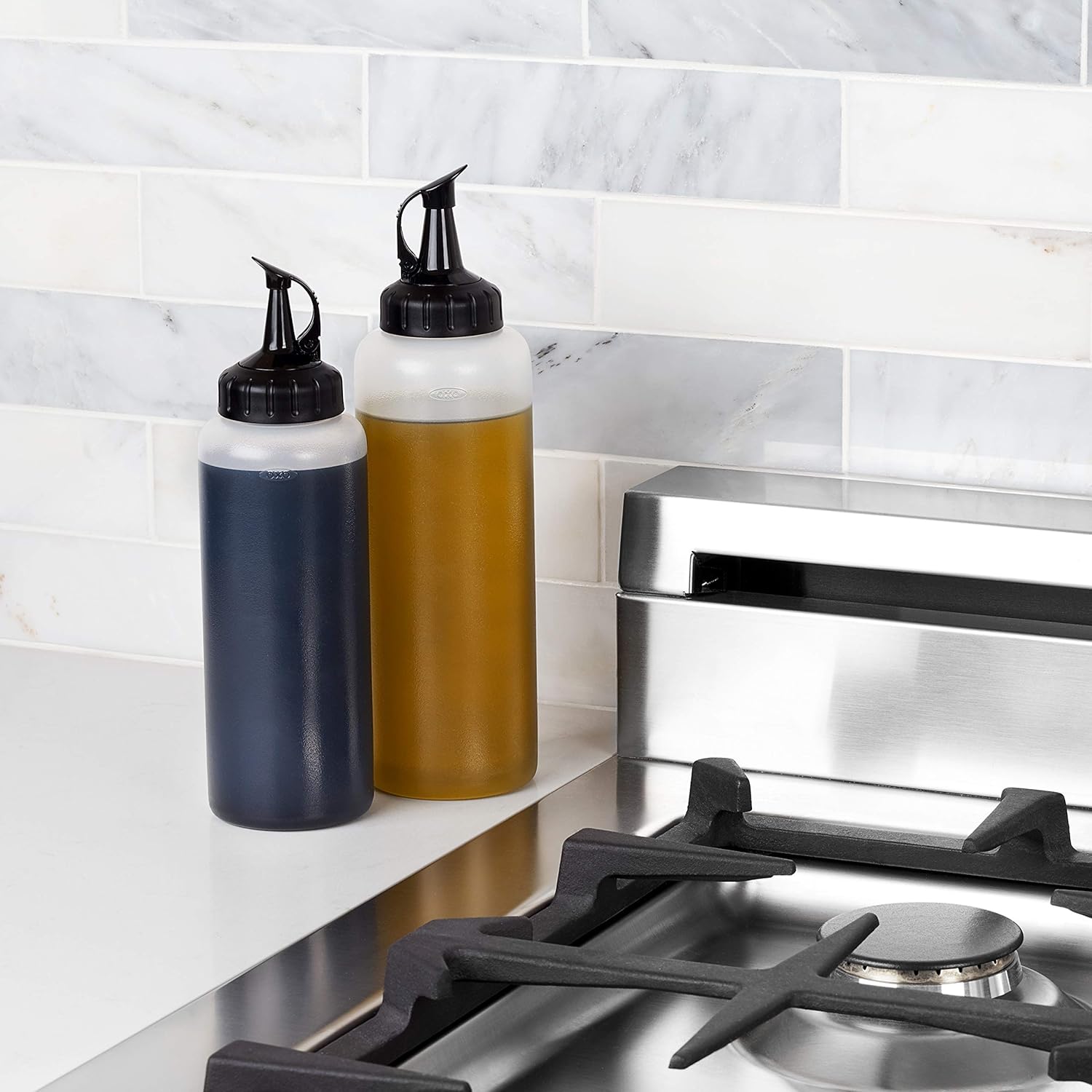 Oxo Good Grips Squeeze Bottle Set Easy Open Durable Storage Solution
