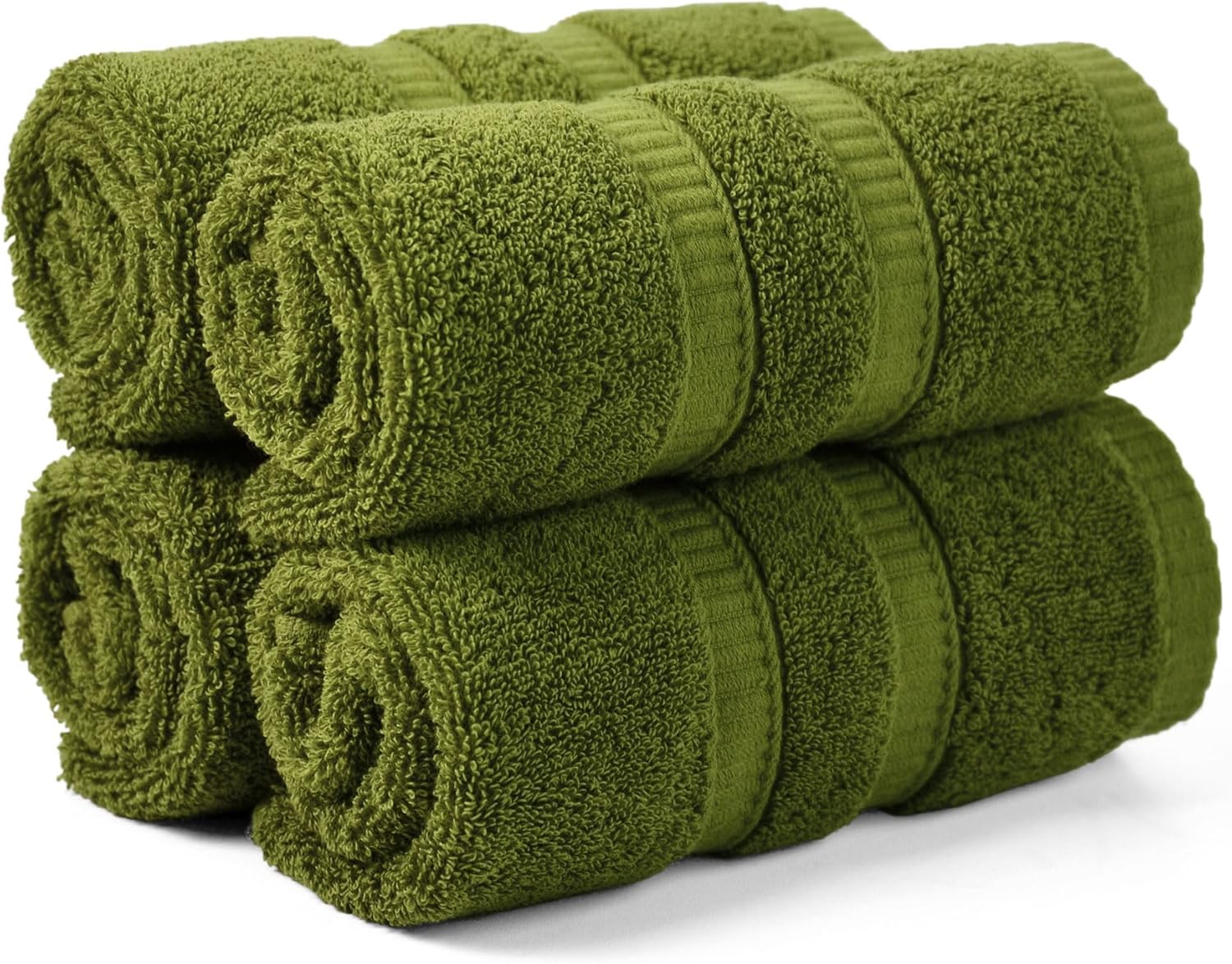 Luxurious 100 Cotton Washcloths Ultra Soft Absorbent Moss Green