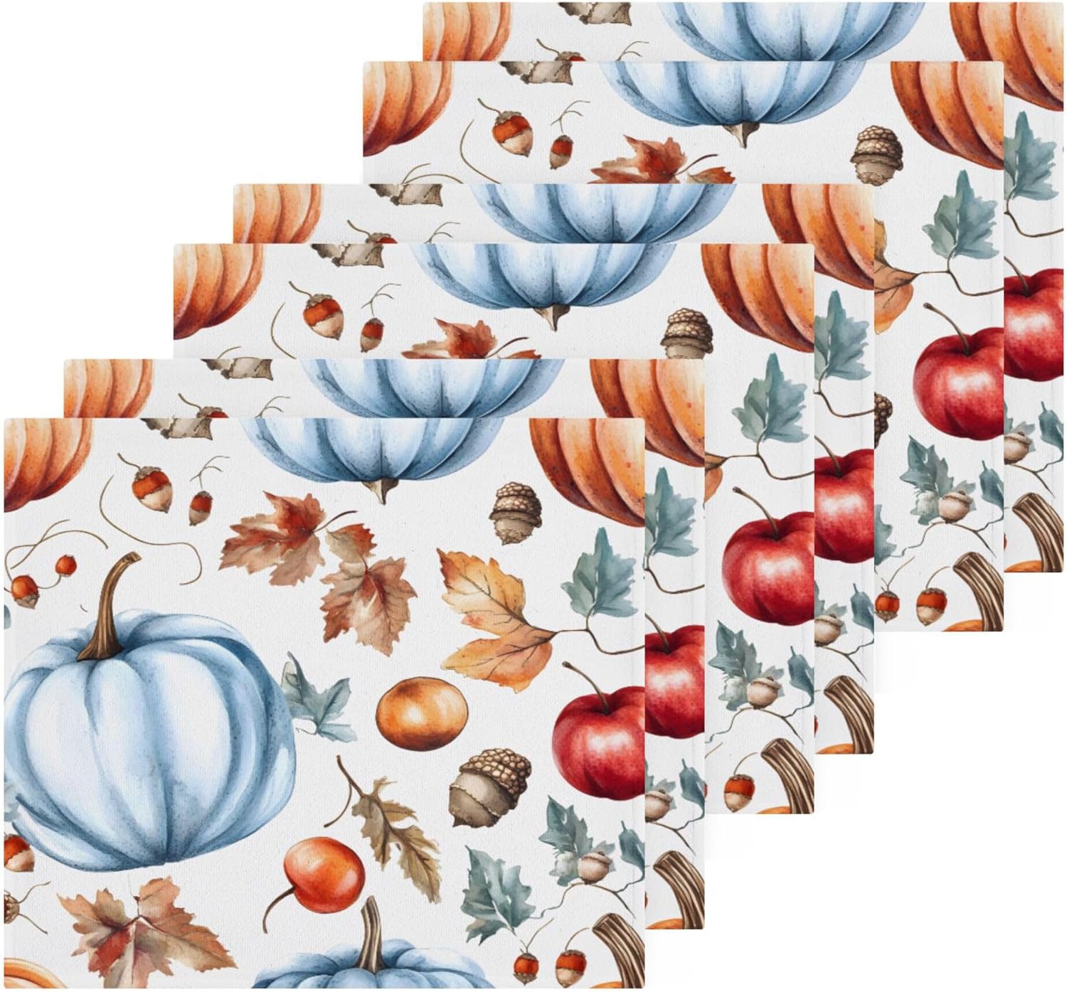 Xigua Watercolor Autumn 12x12 inch Washcloth Set