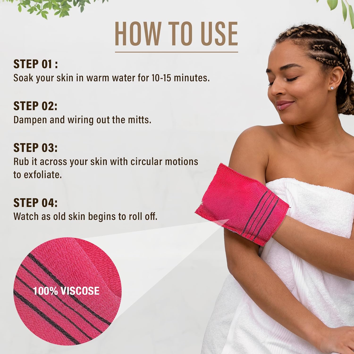 Sheanefit Exfoliating Bath Washcloth - 6 pcs Red