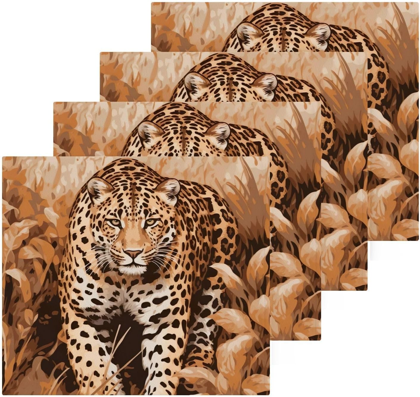 Leopard Print Leopard Washcloths