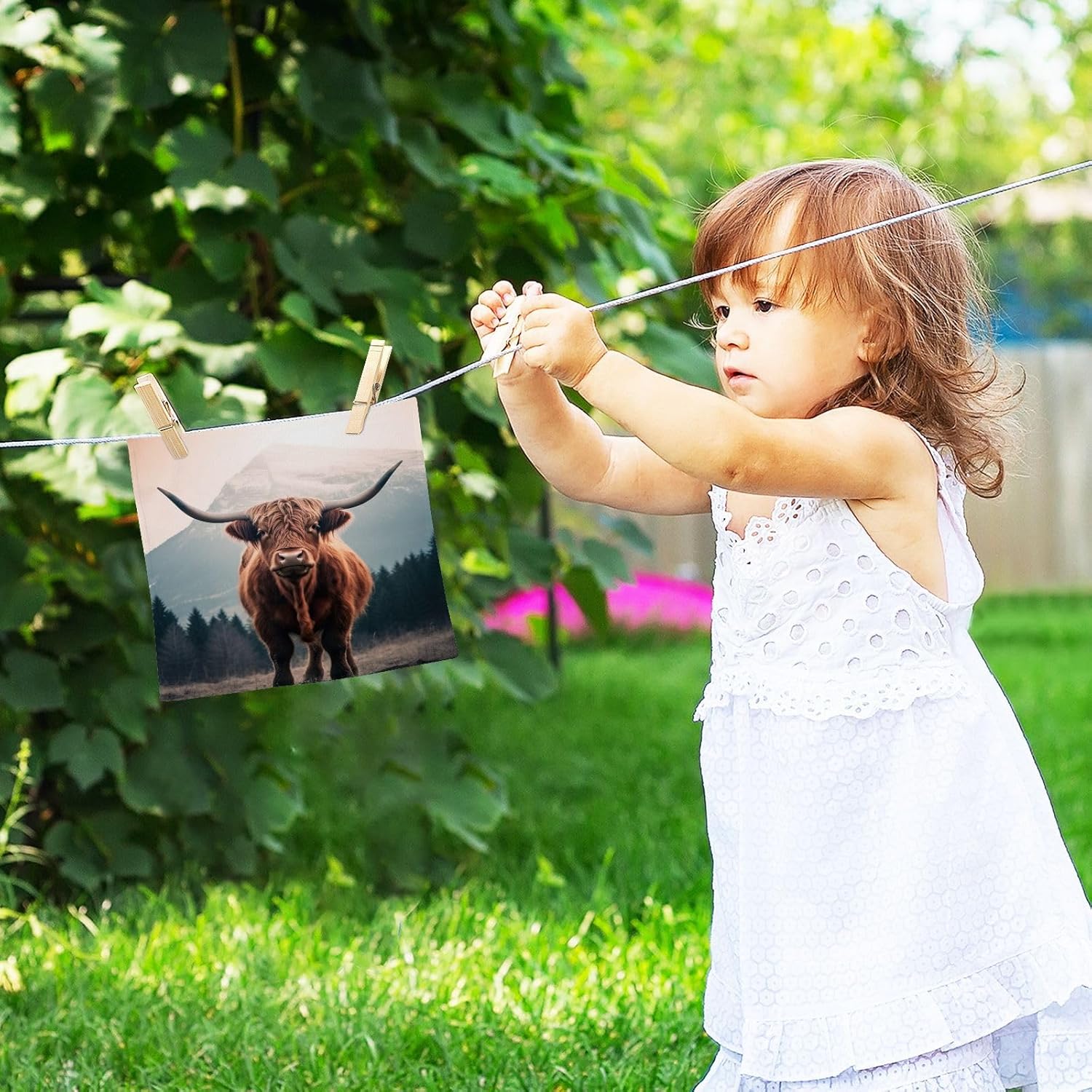 Highland Cow Washcloth Soft Cotton for Babies