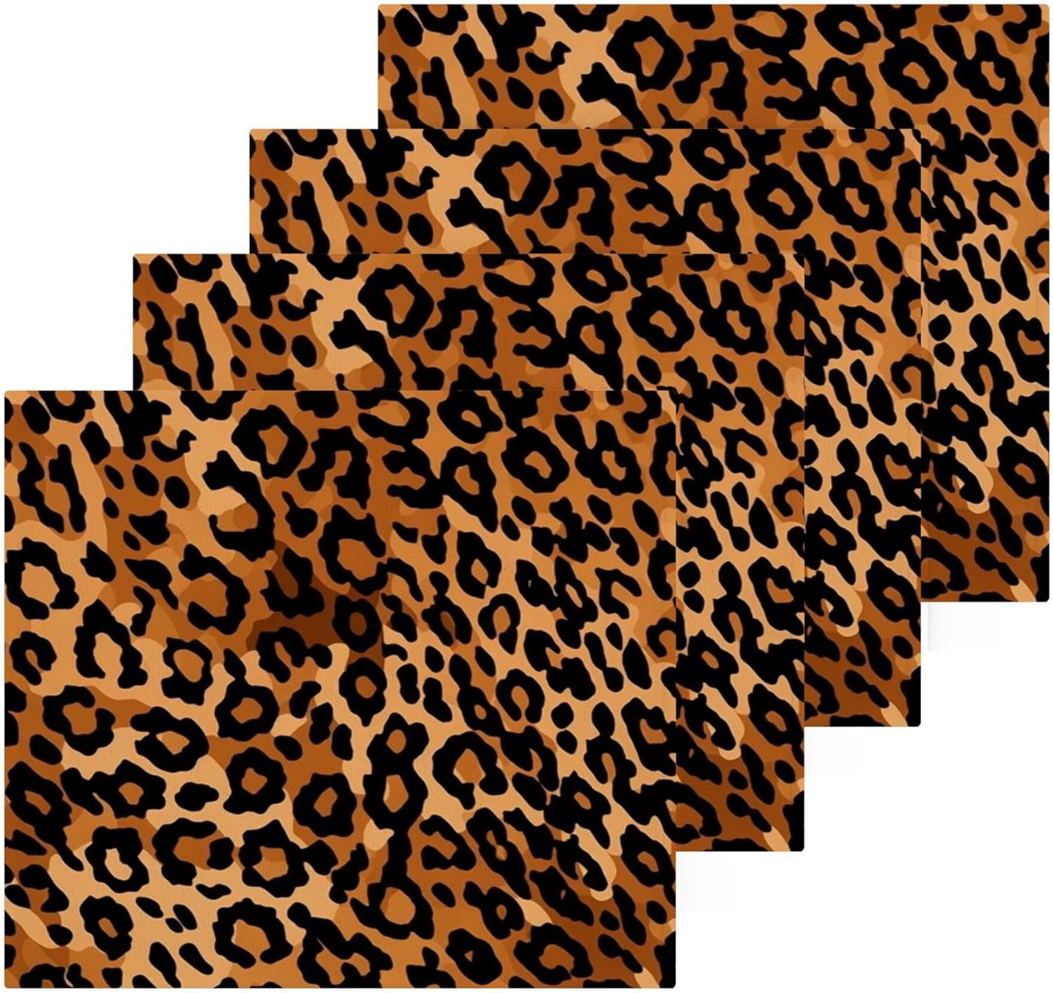 Leopard Print Washcloths Soft Absorbent 12x12