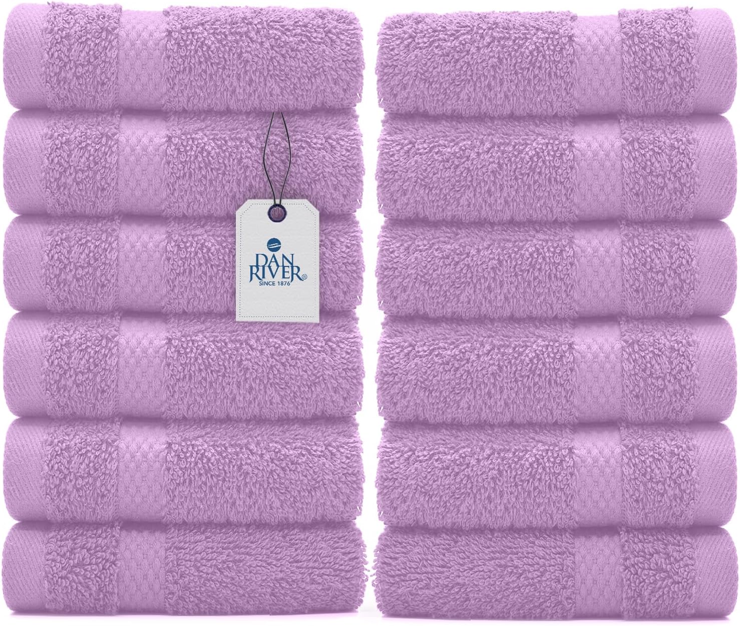 12-Piece DAN RIVER Premium Cotton Wash Cloths for the Face