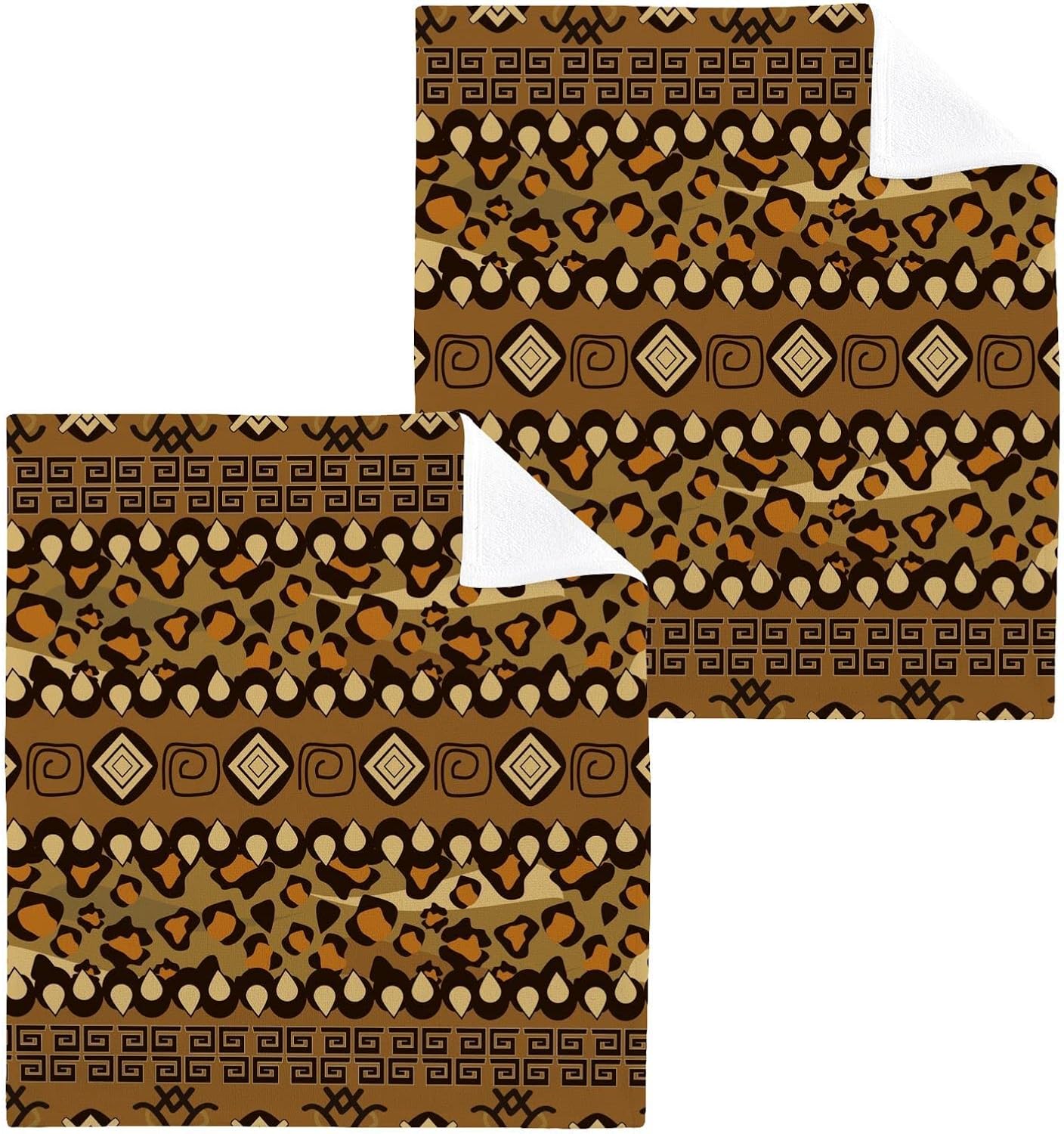 WELLDAY African Cheetah Skin Washcloths 2 Pack