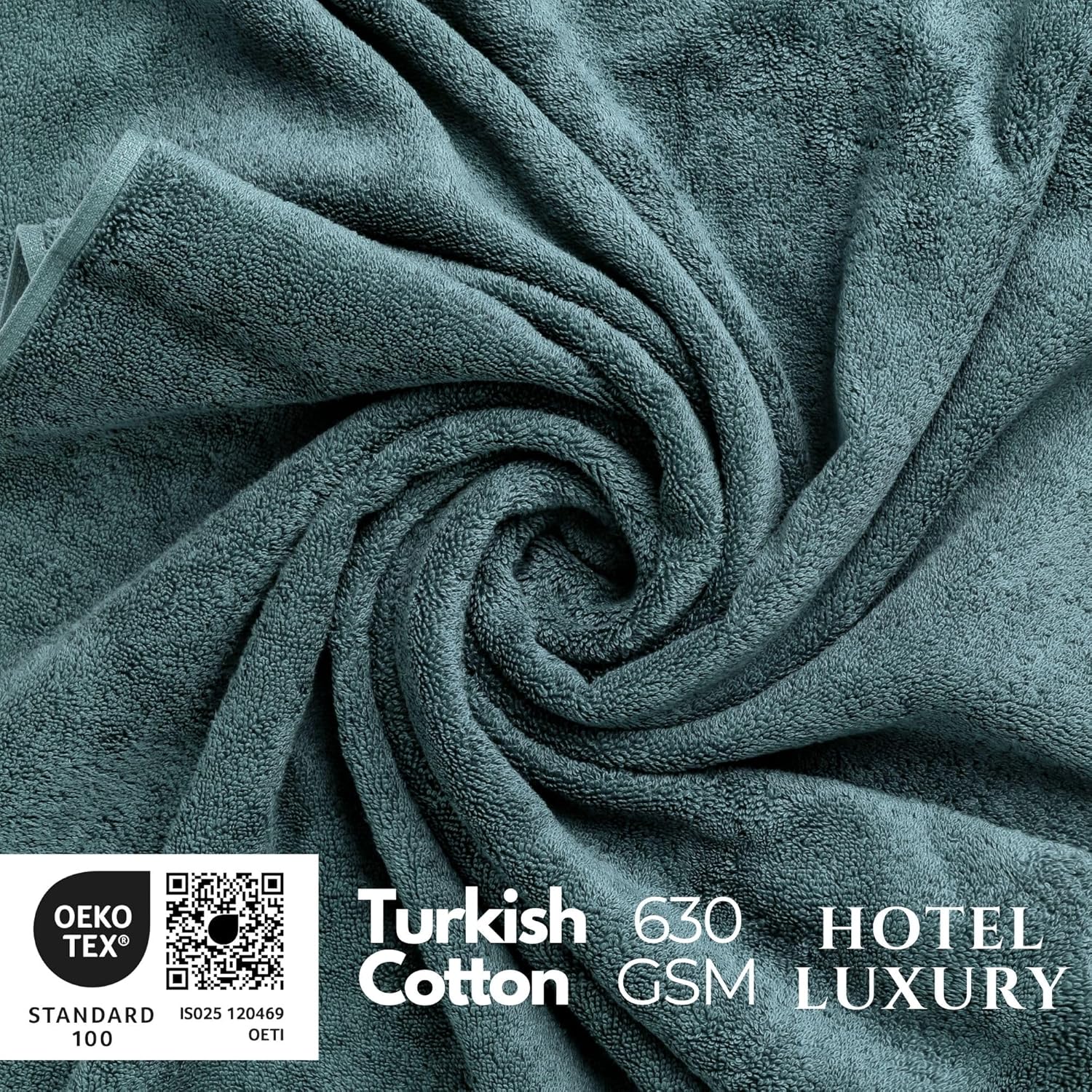 Luxury Cotton Washcloths 13x13 Soft Quick-Dry Turkish Cotton Towels Meadow Green