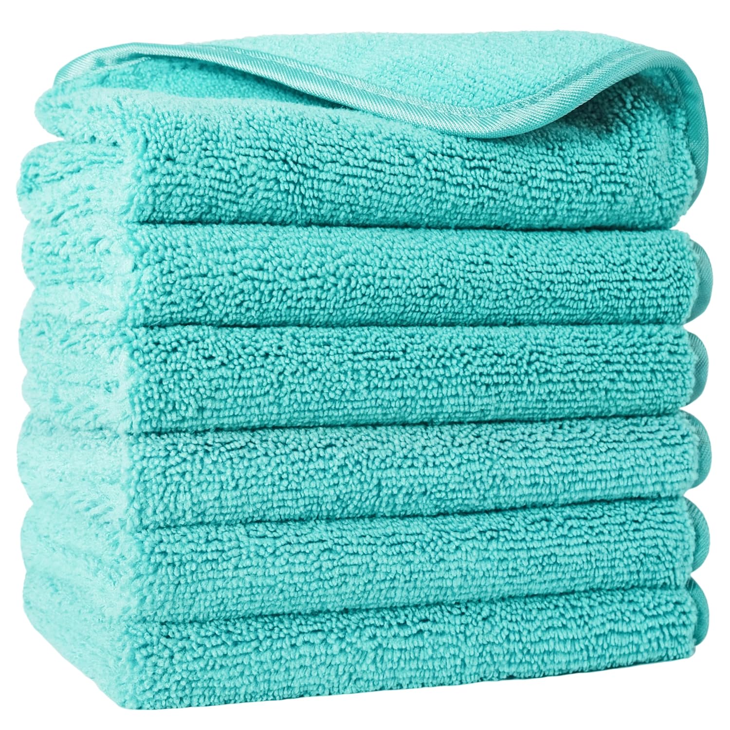 Pure Microfiber Washcloth Set Face and Body 13x13 in Lint Free Premium Quality