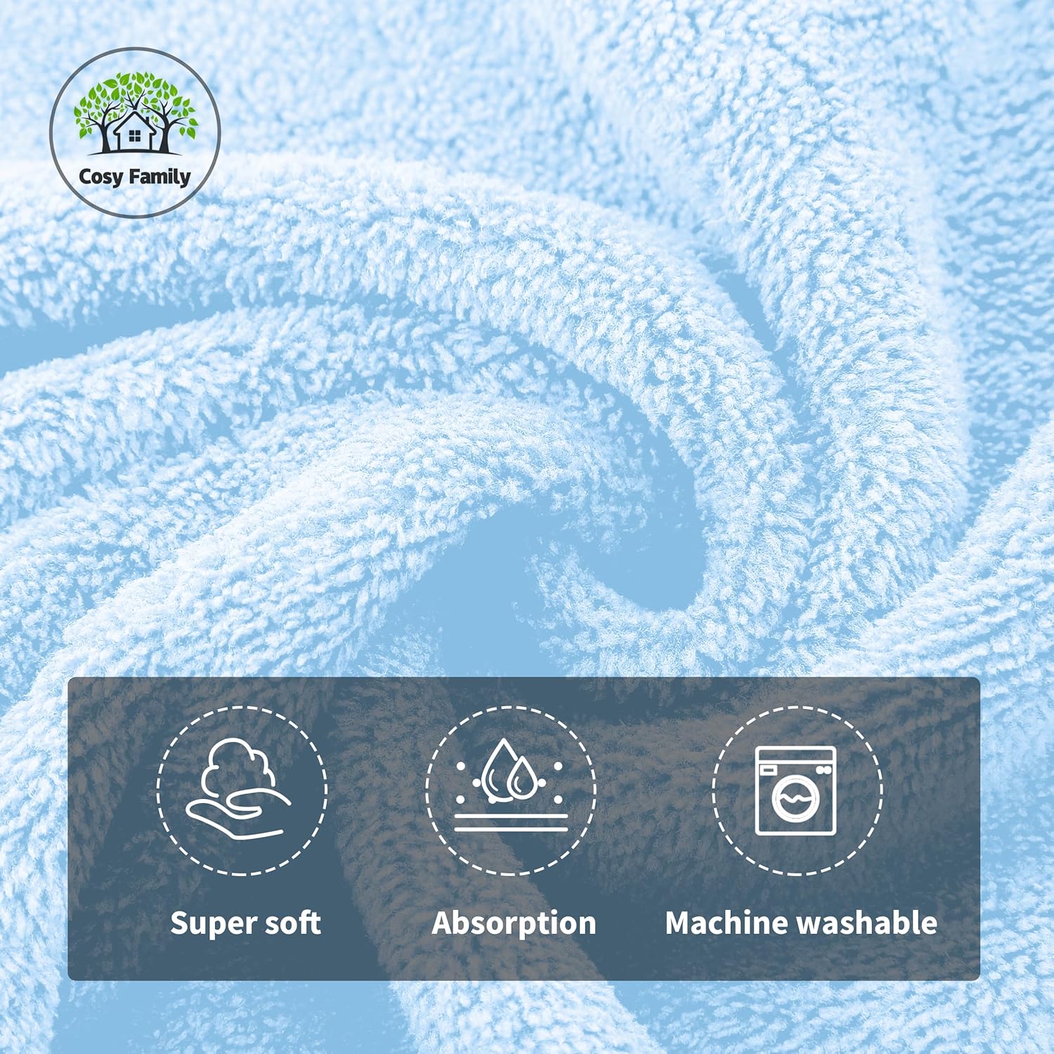 Perfect for Daily Use Ultra-Soft Fast-Drying Washcloths from Cosy Family