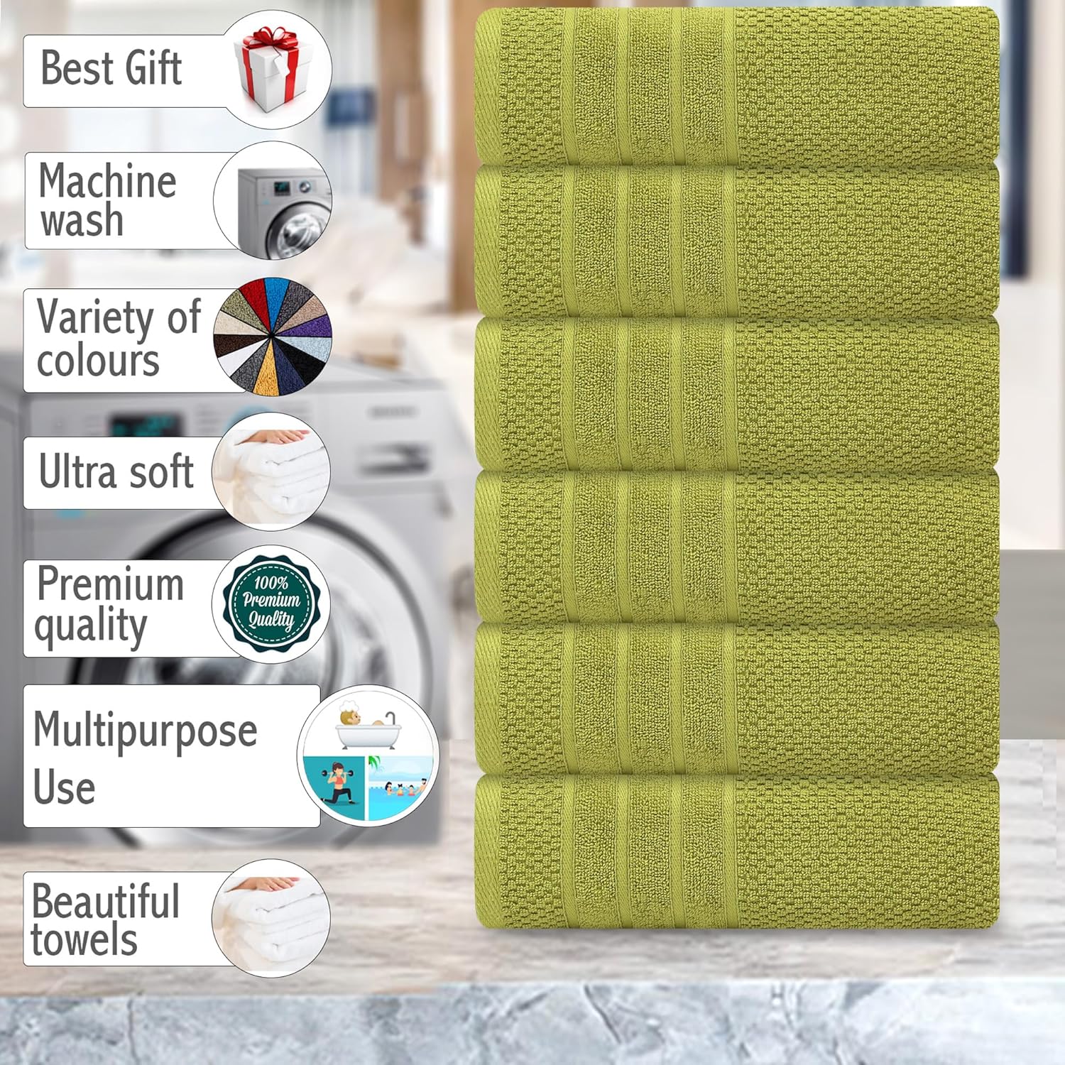 Luxury Bath Towels 100 Cotton Plush Bath Set